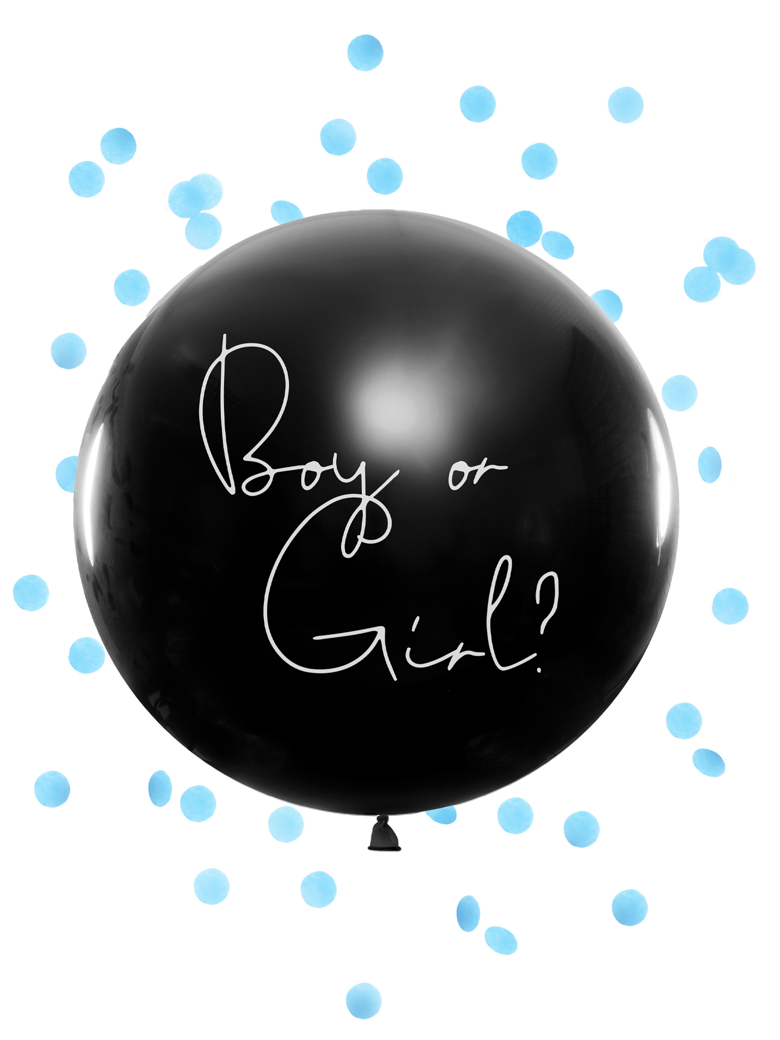 Riesenballon Boy or Girl Blau mit Konfetti 1 m