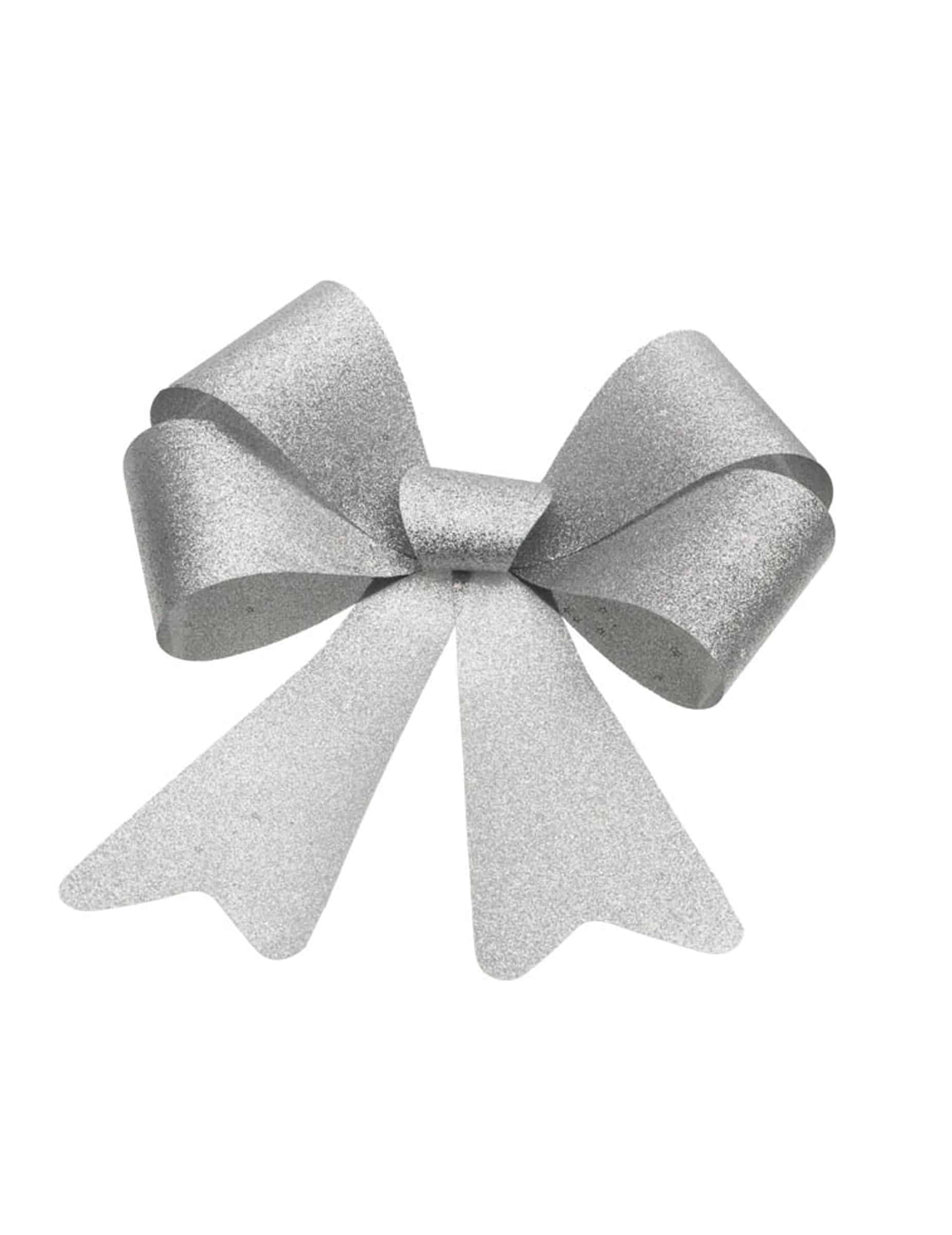 Riesenschleife Silber Glitzer 36 x 51 cm