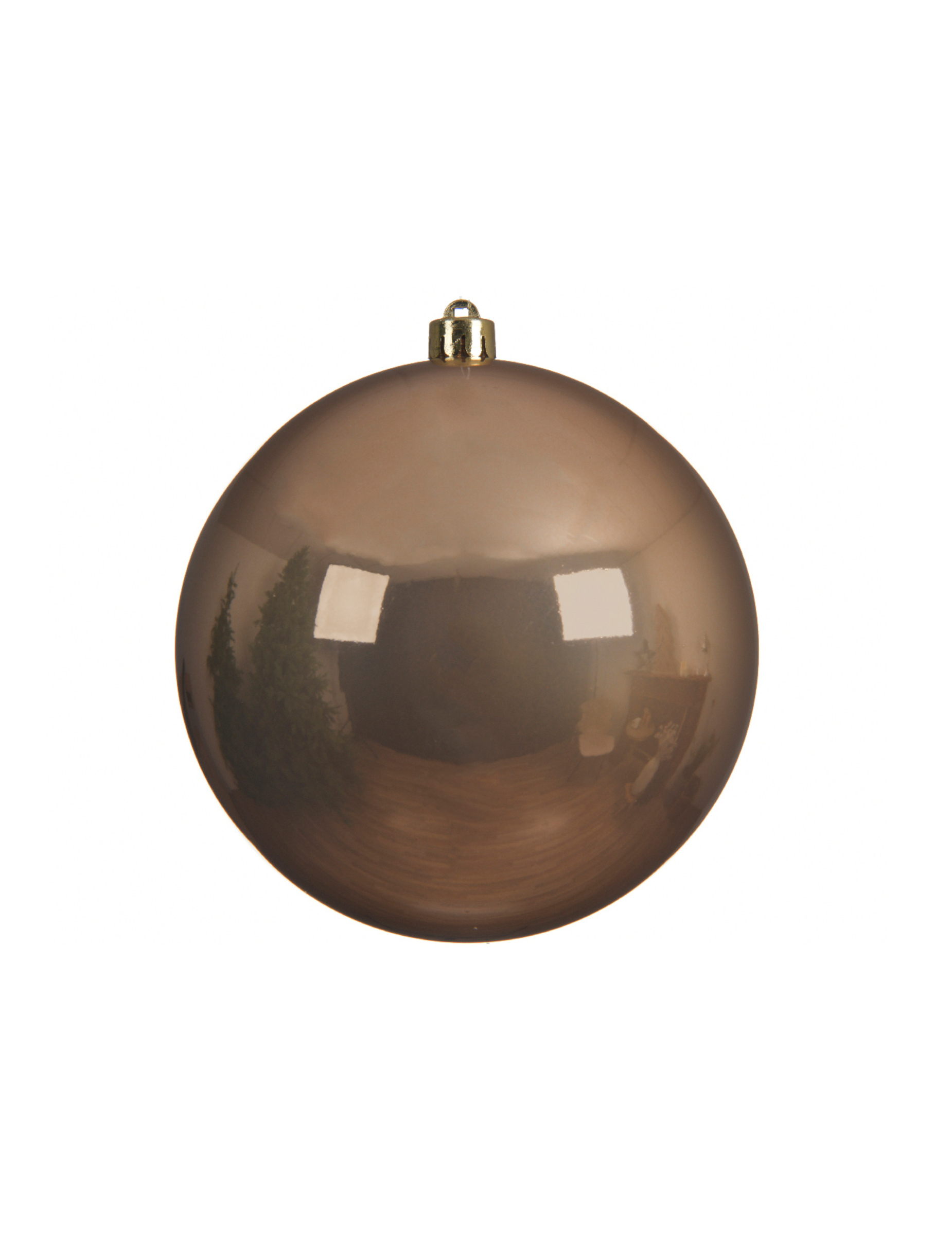 Riesige Christbaumkugel bernsteinfarben 20 cm
