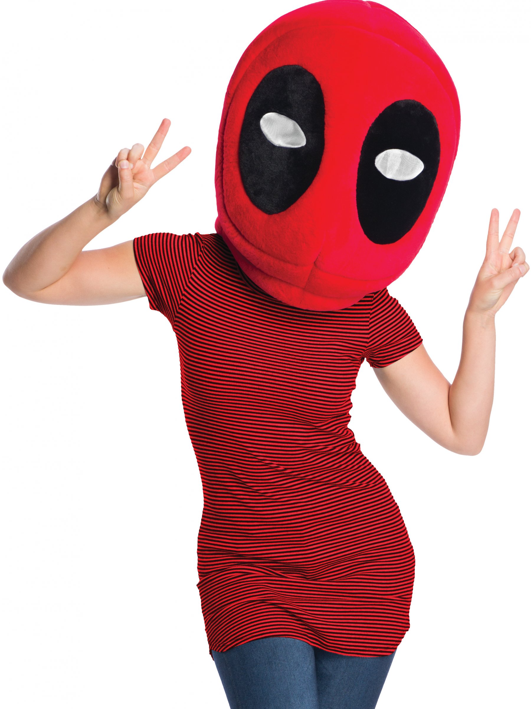 Riesige Deadpool-Maske für Erwachsene Maskottchen-Maske rot-schwarz