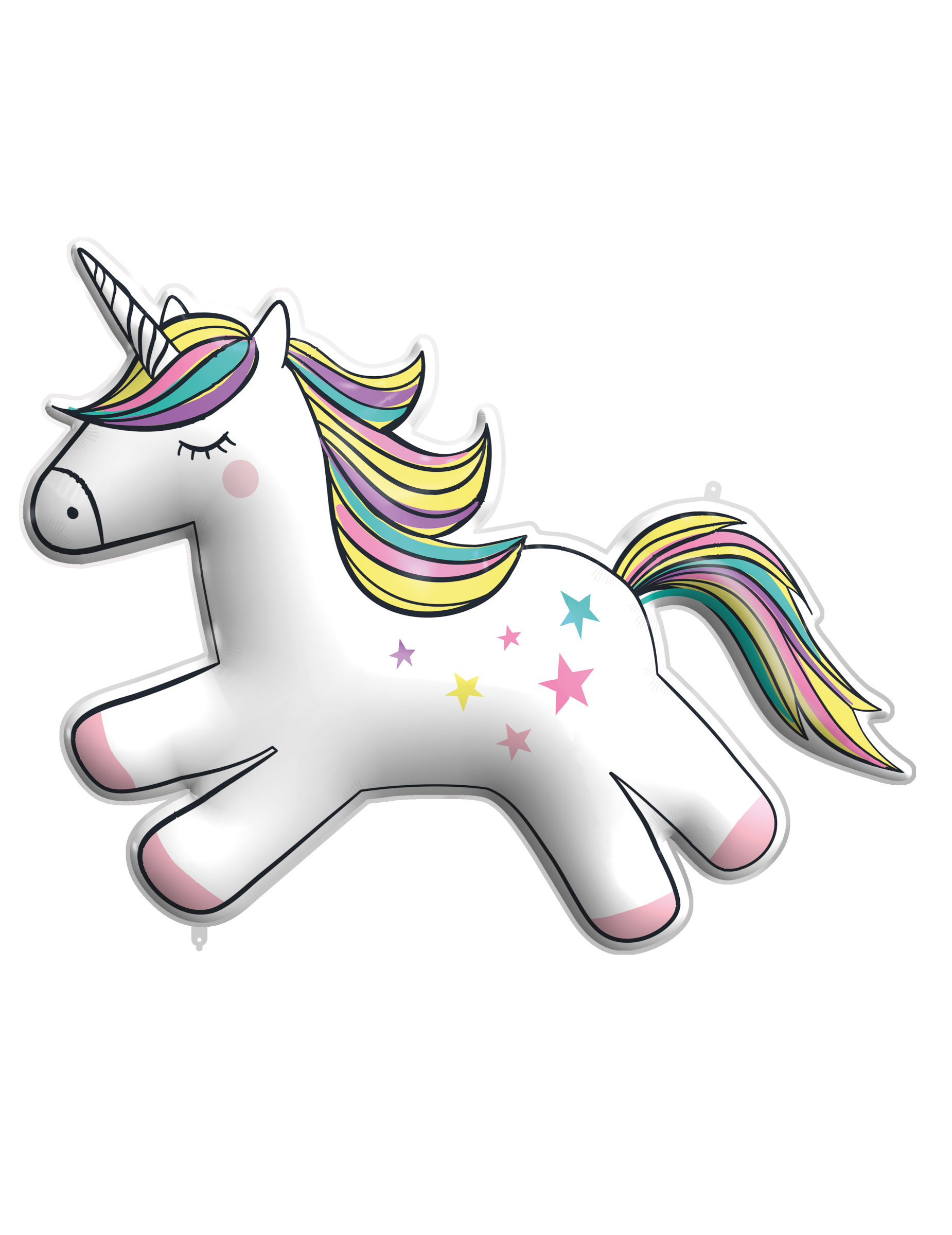 Riesiger Einhorn-Regenbogen-Folienballon 95 cm für Geburtstage