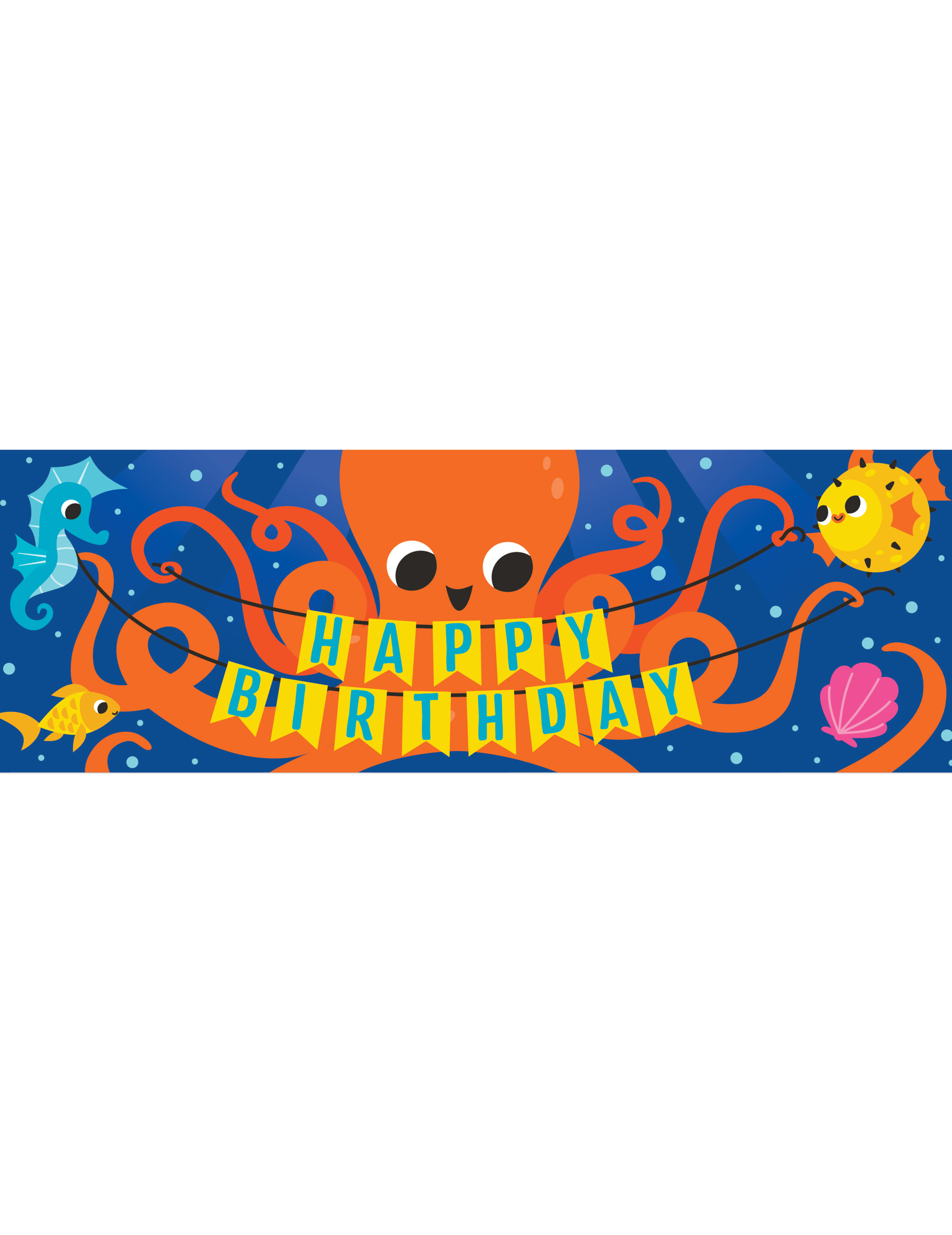 Riesiges Banner "Unter dem Meer" 152 x 51 cm Happy Birthday