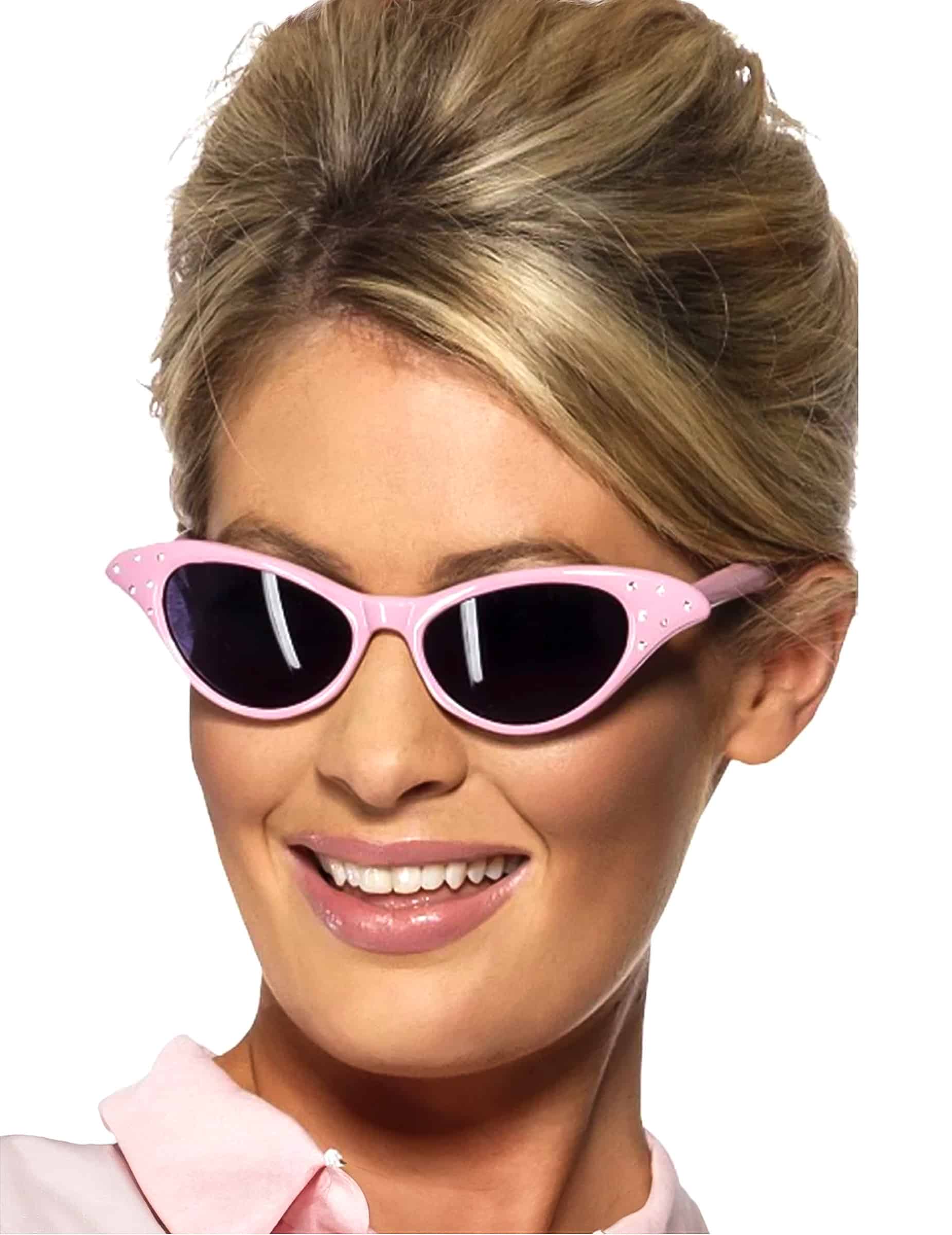 Rock'n'Roll Brille schwarz-pink
