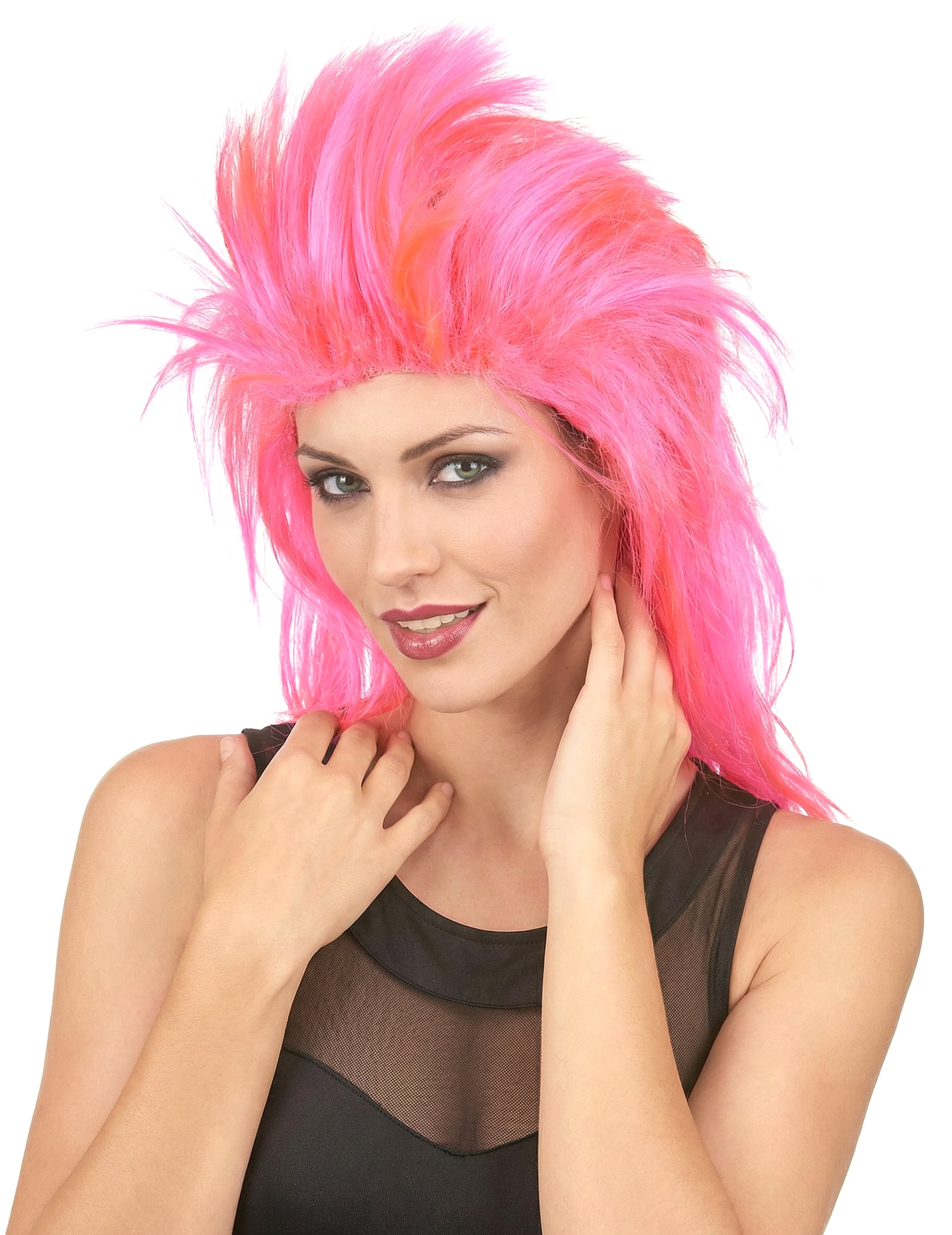 Rockstar Mähne 80er-Perücke pink