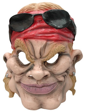 Rockstar-Maske Erwachsene beige-rot-schwarz