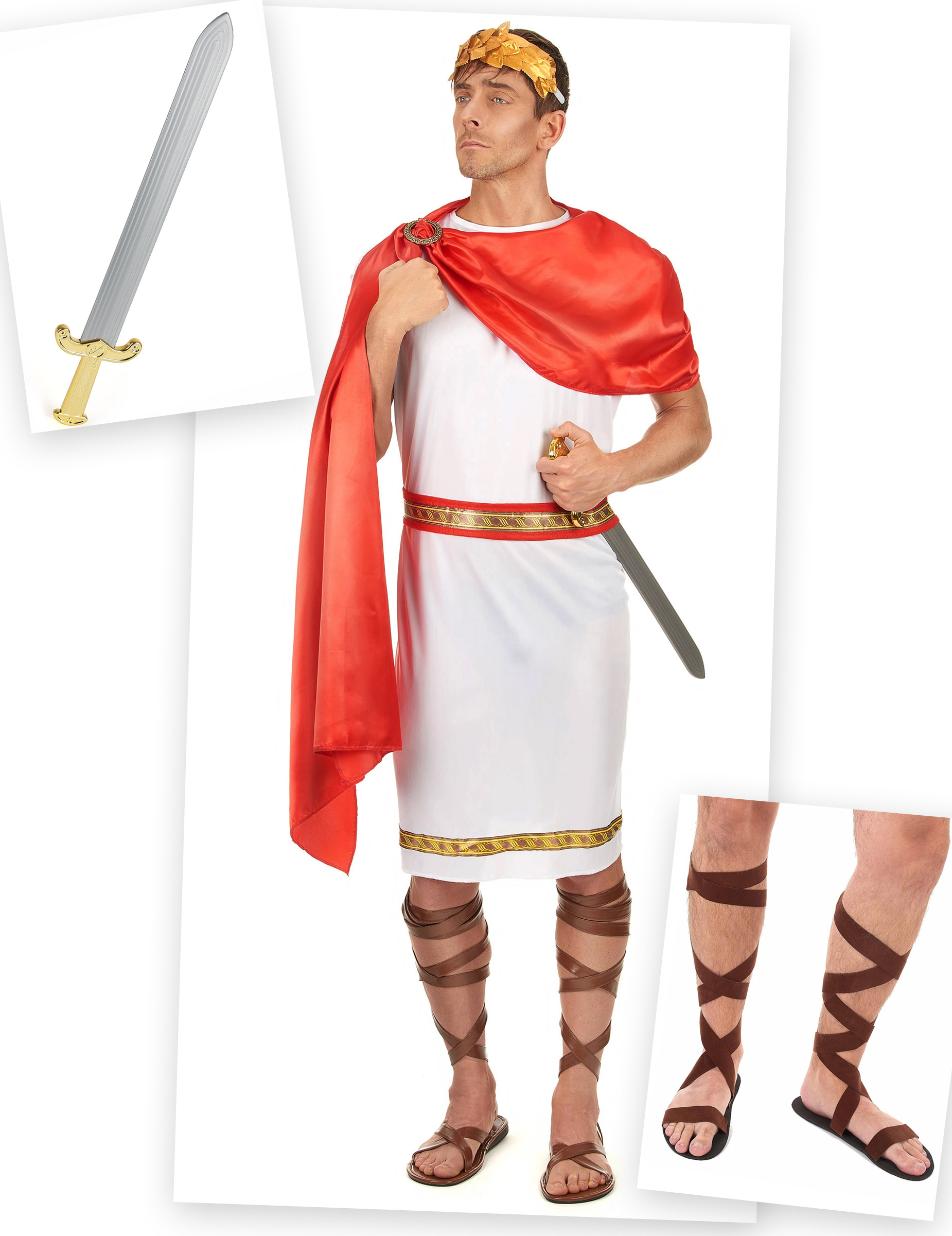 Römer Kostüm-Set 7-teilig weiss-rot
