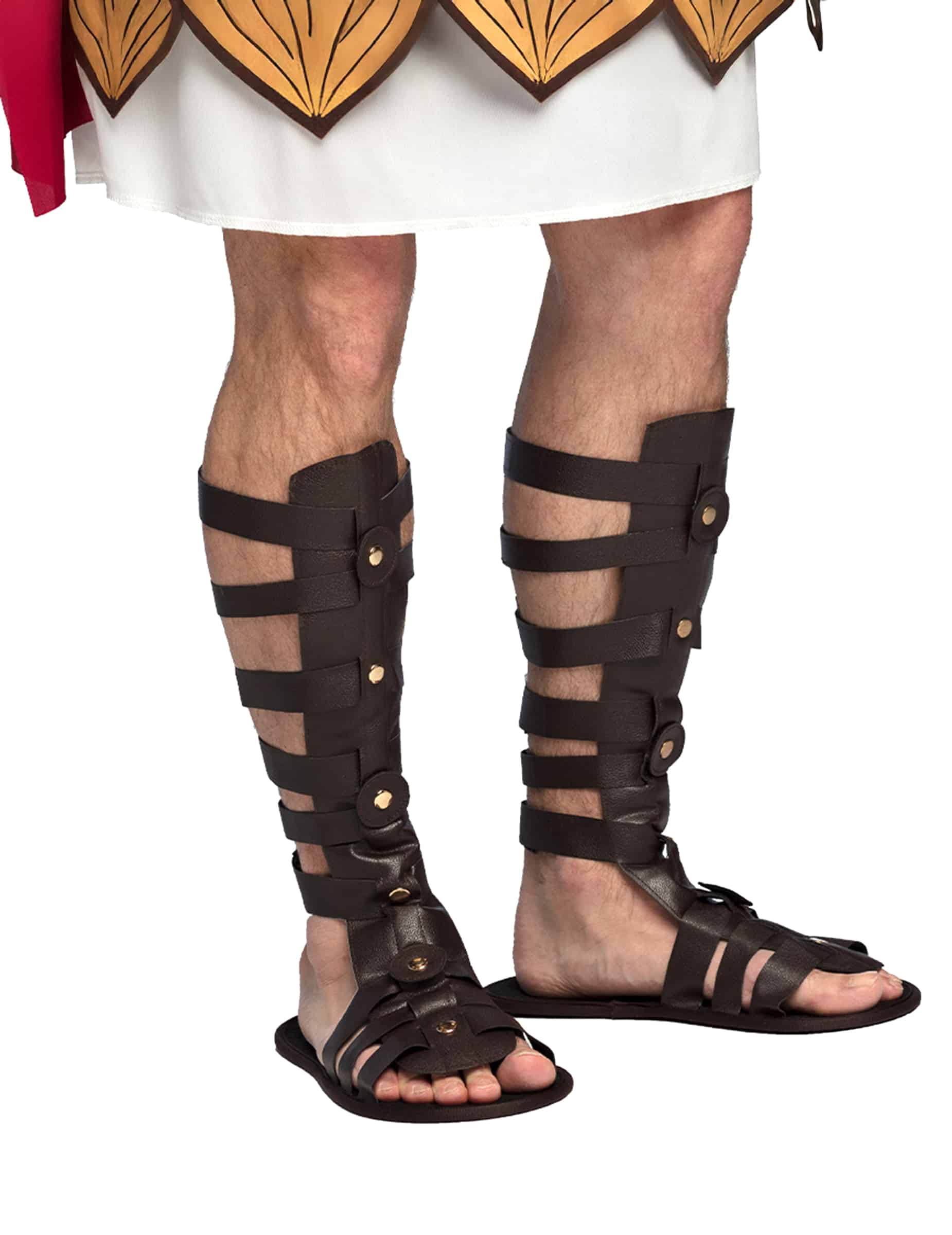 Römersandalen Kostüm Sandalen für Erwachsene dunkelbraun