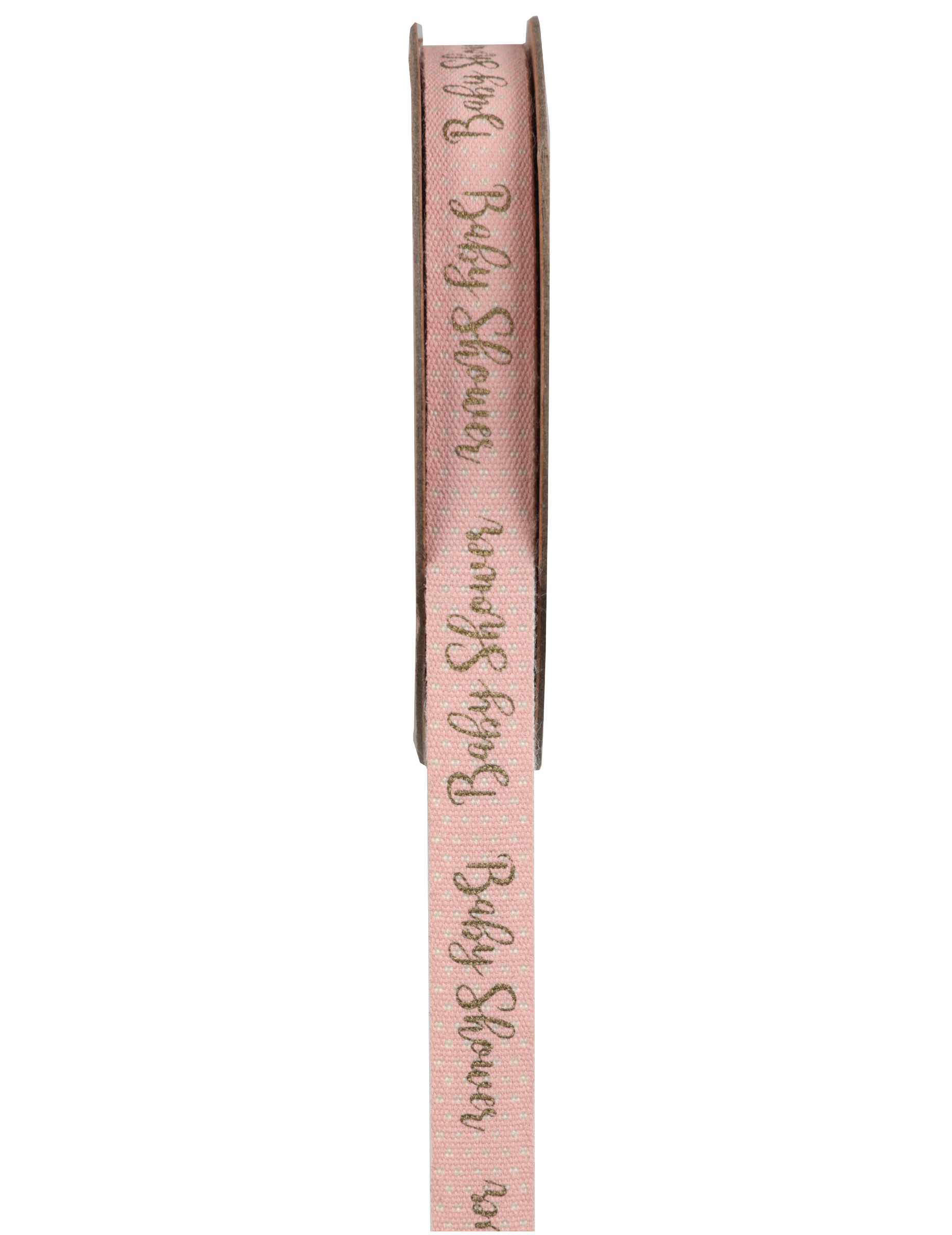 Rosa Baby Shower Baumwollband selbstklebend Punkte 3m