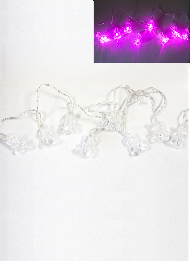 Rosa Bären-Lichterkette 1