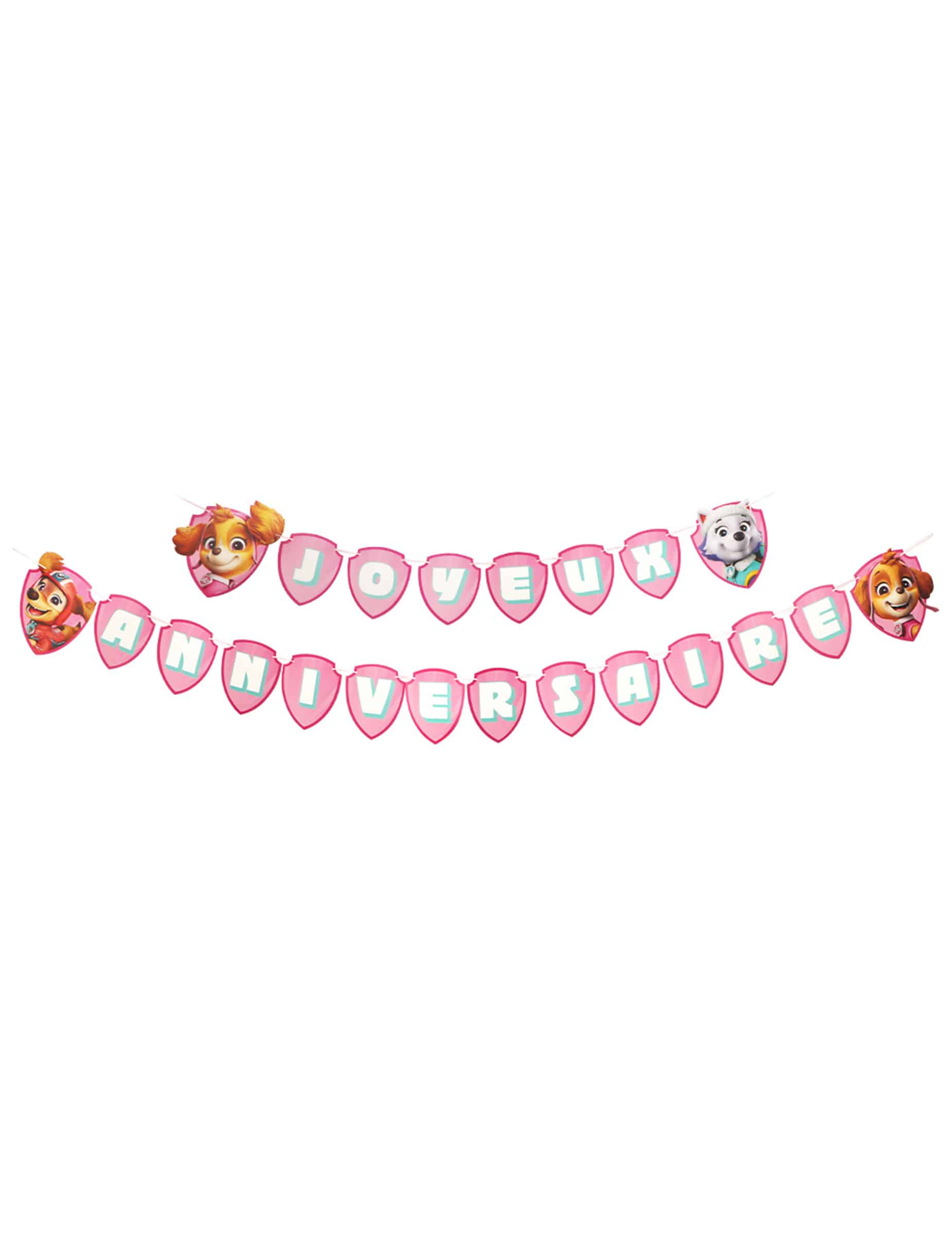 Rosa PAW Patrol Happy Birthday Girlande 2