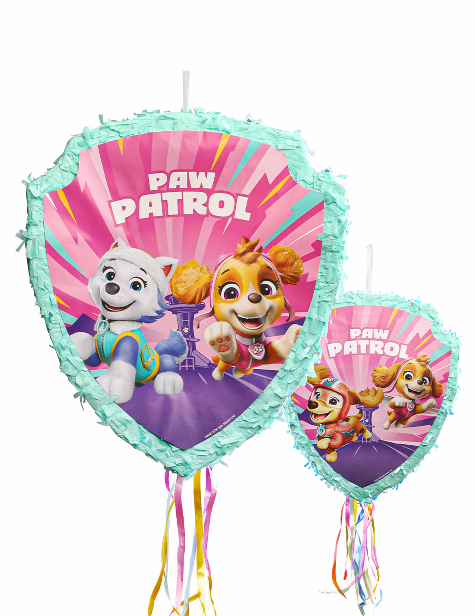 Rosa PAW Patrol Zug-Piñata 33cm x 38cm x 9cm