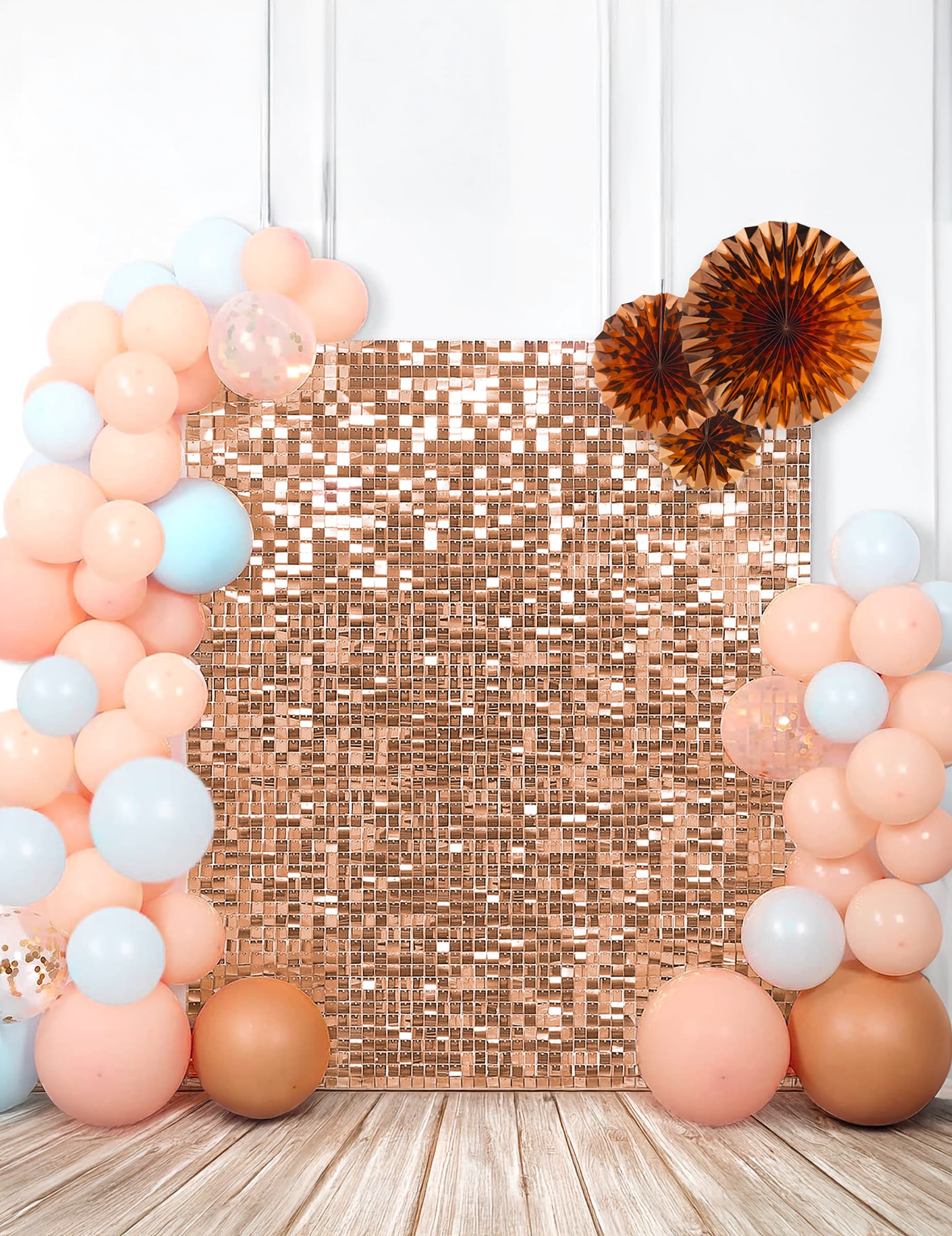 Rosefarbenes Glitzerpanel 30 x 30 cm