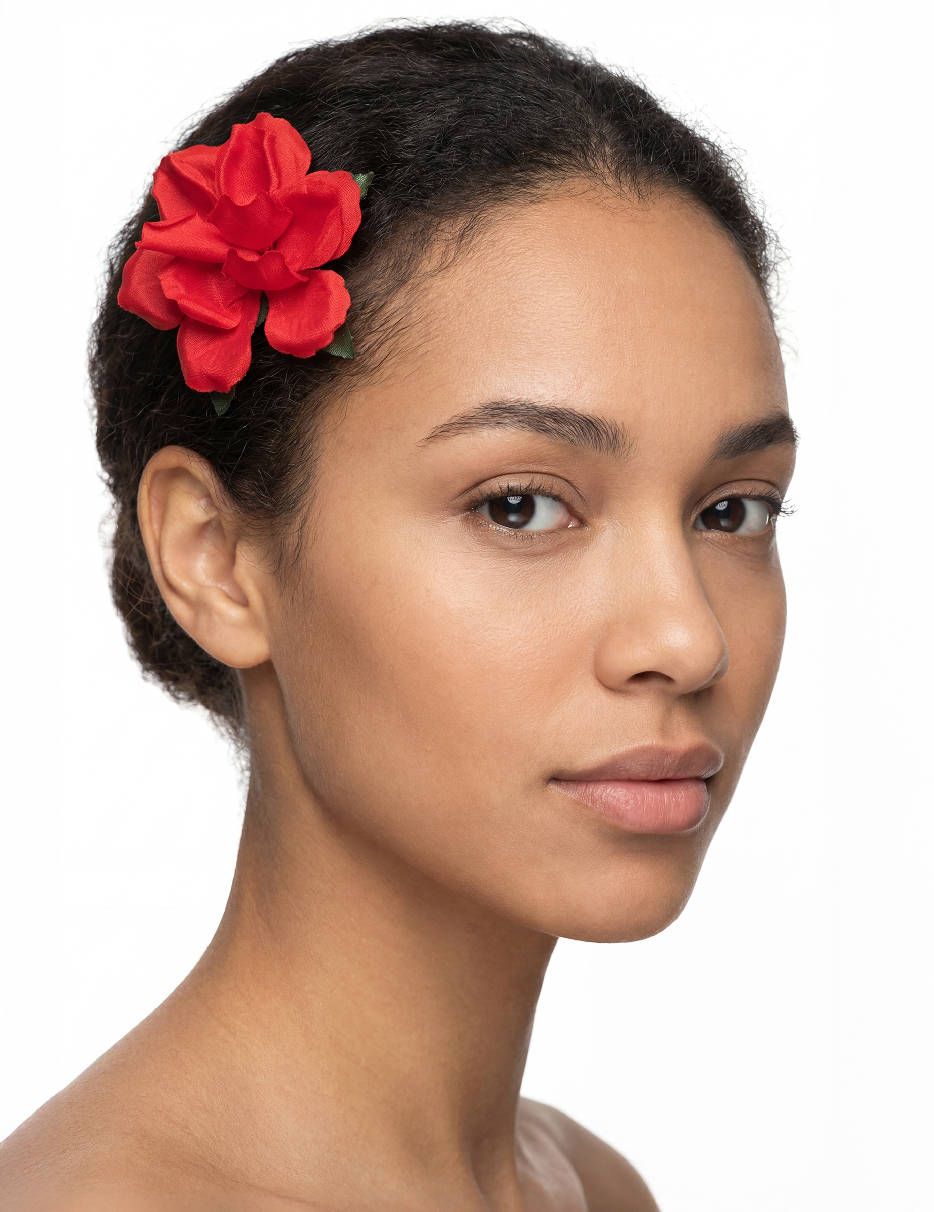 Rosenblüte Haarclip Kostümaccessoire rot