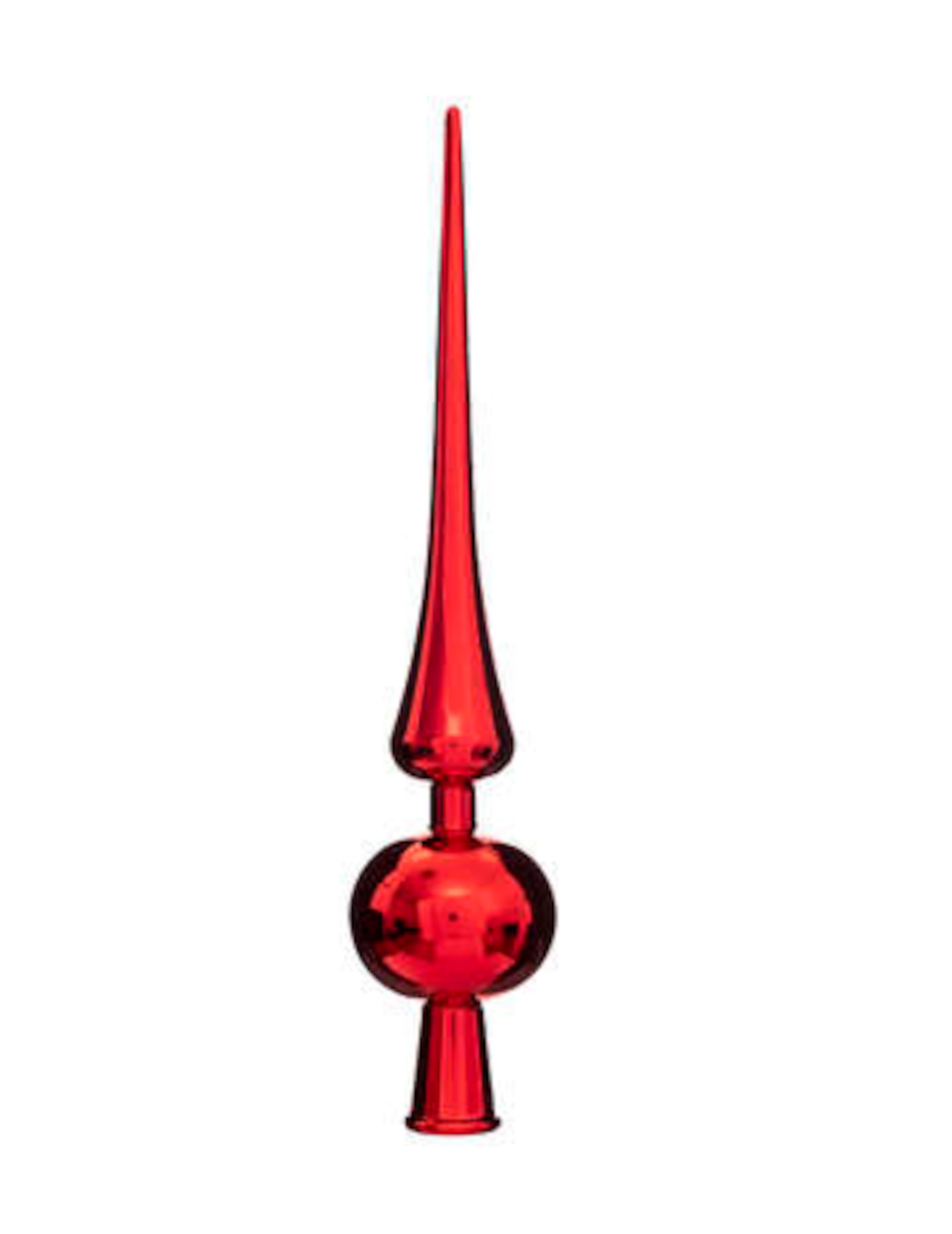 Rote Baumspitze für Tannenbaum 28 cm Metallic-Look