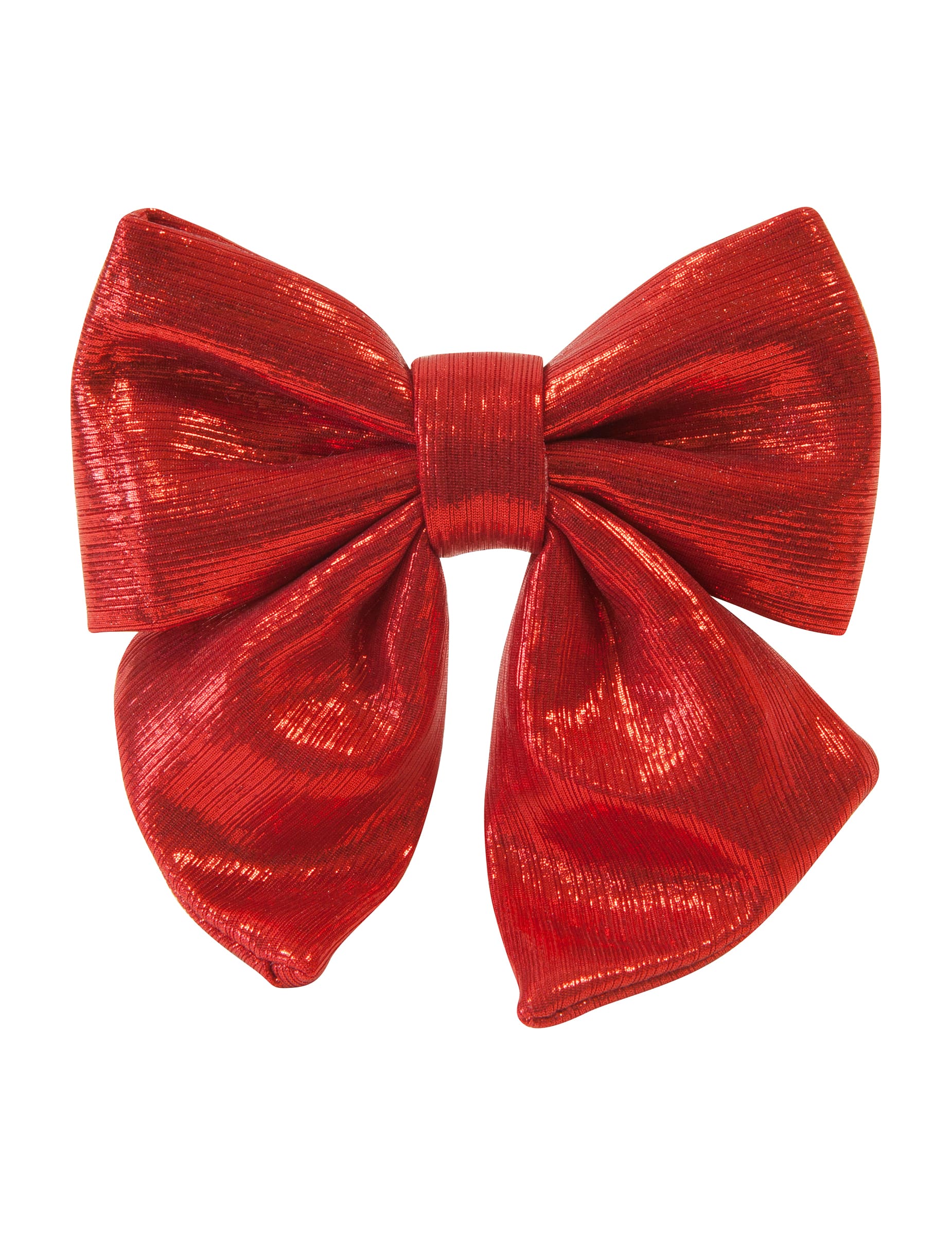 Rote Metallic-Stoffschleife 15 cm