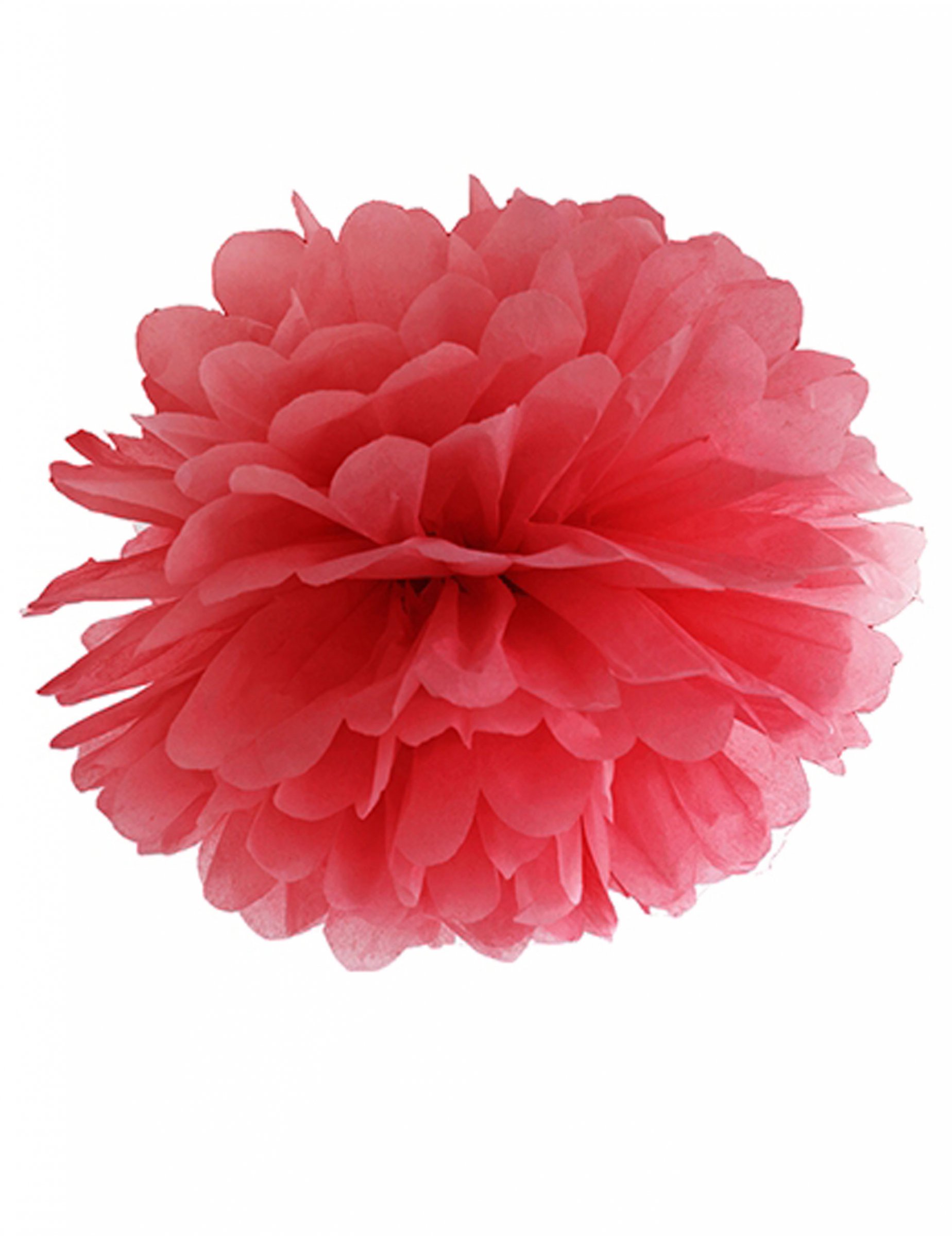 Roter Seidenpapier-Pompon zum Aufhängen 25 cm