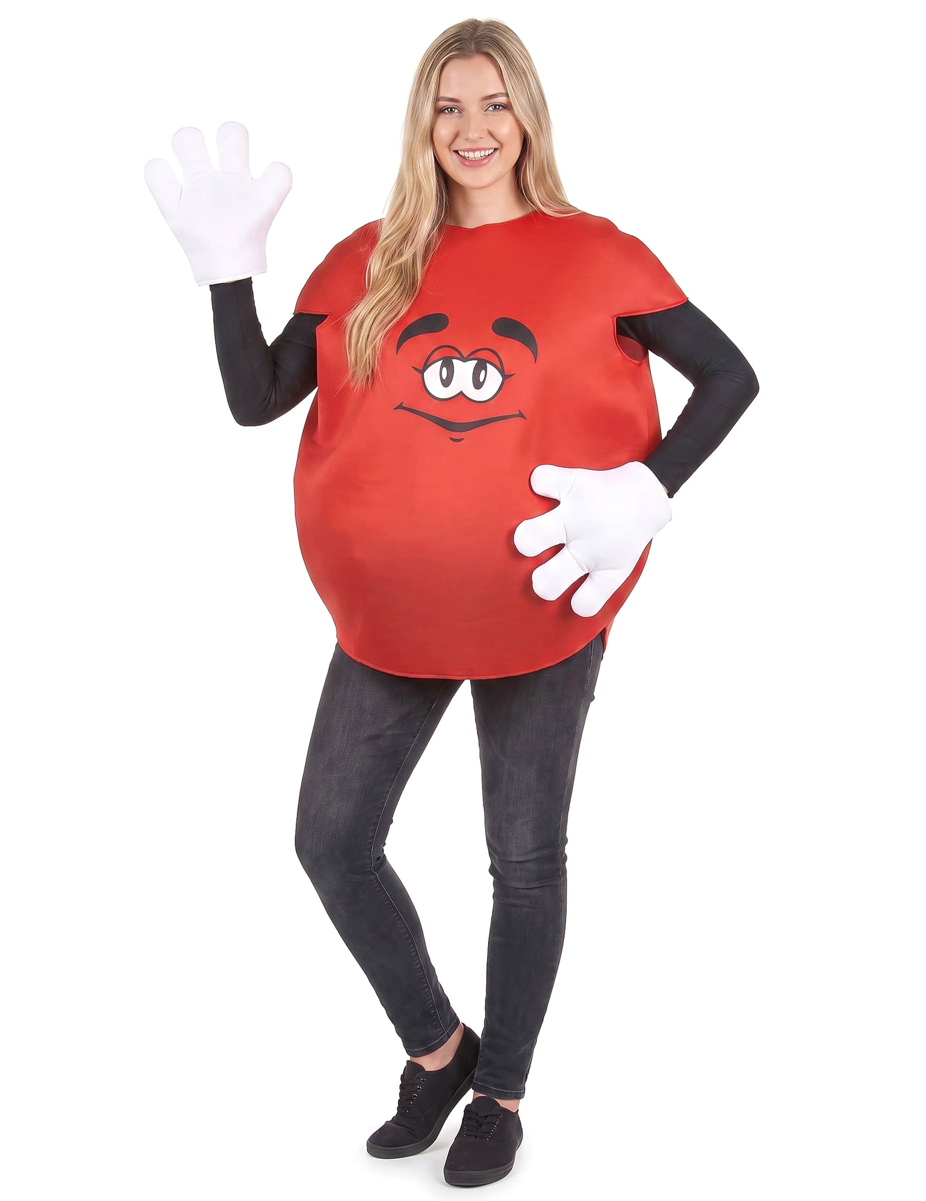 Rotes Bonbon Unisex Kostüm rot-weiss