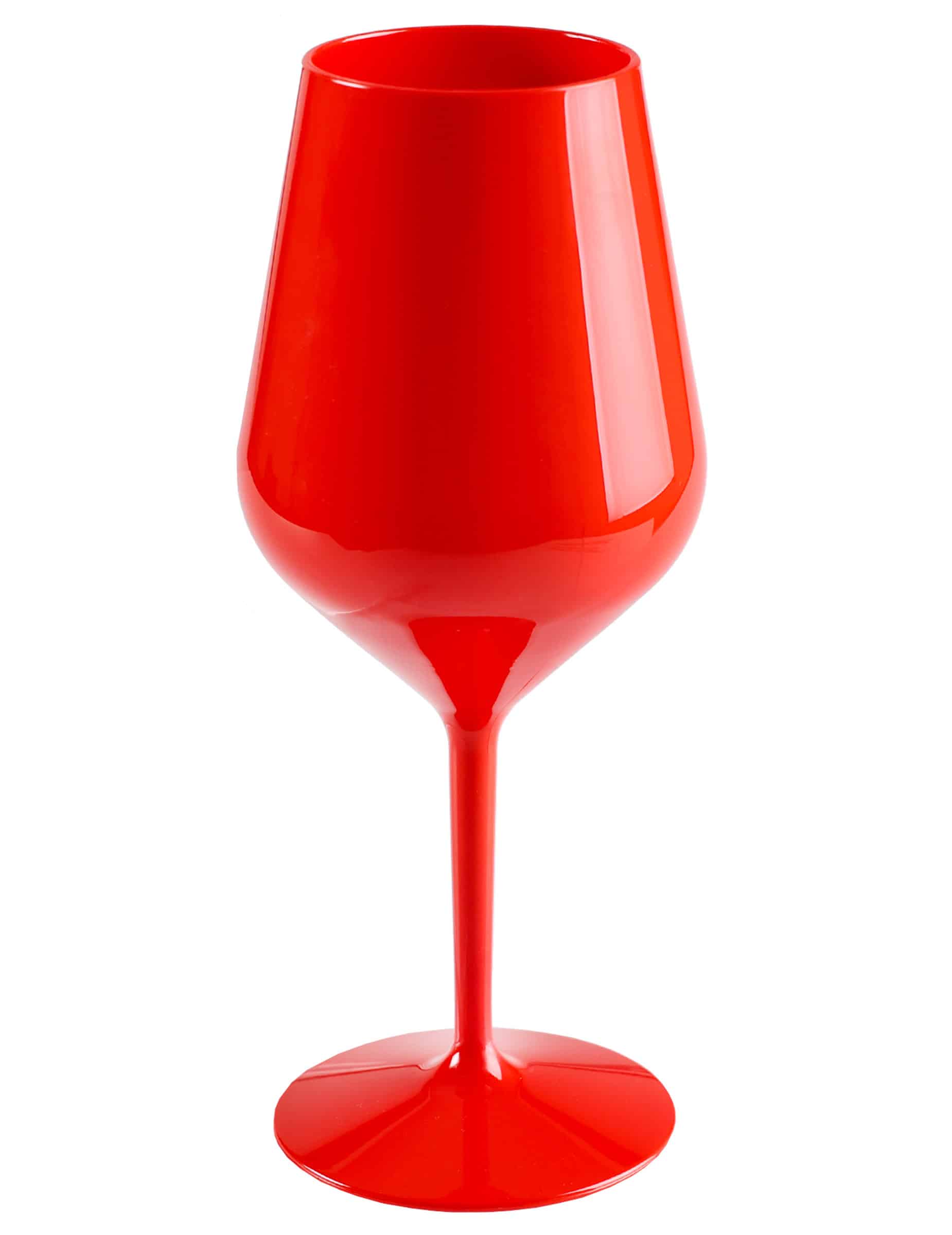 Rotes Rotweinglas aus Kunststoff 47 cl