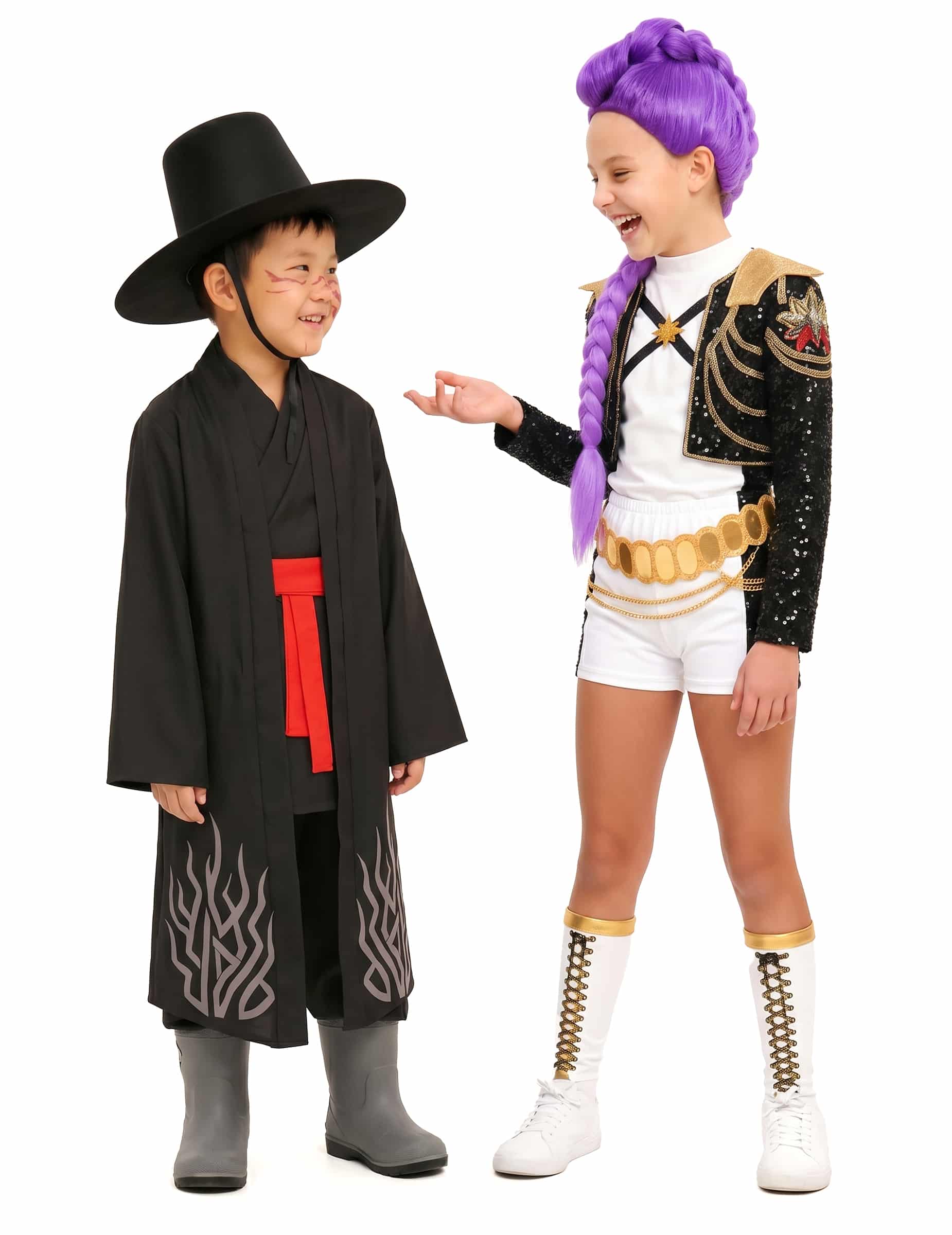 Rumi und Dämon Kpop Demon Hunters Paarkostüm für Kinder