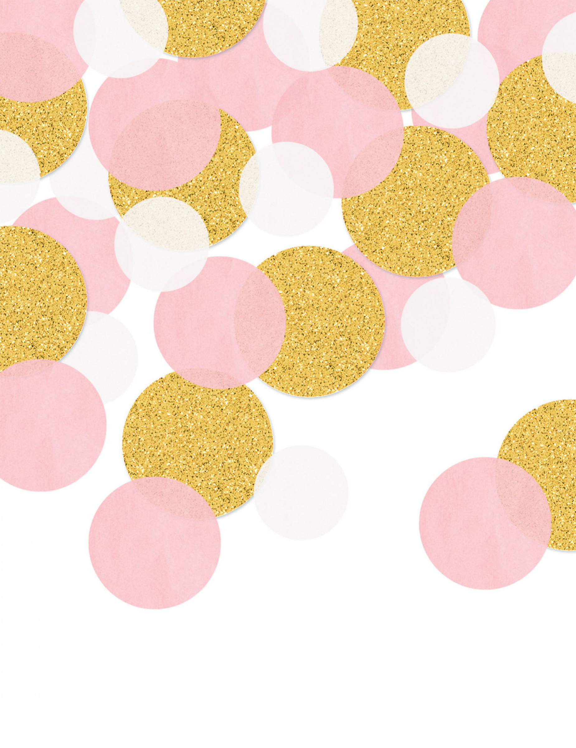 Runde Konfetti Tischdeko Pink + Gold Glitzer 42g Mix