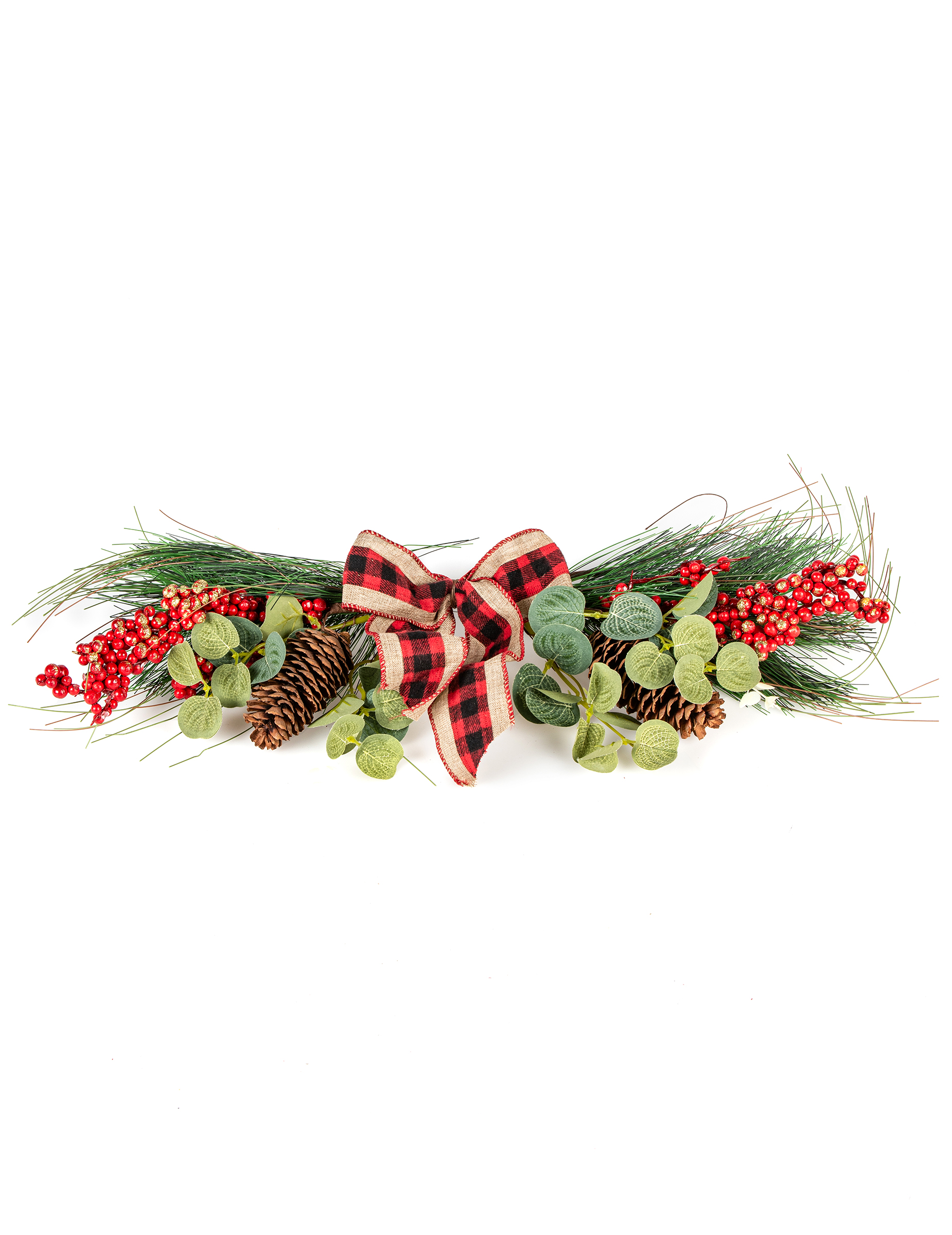 Rustikaler Weihnachts-Tischschmuck 50 cm mit Tannenzapfen