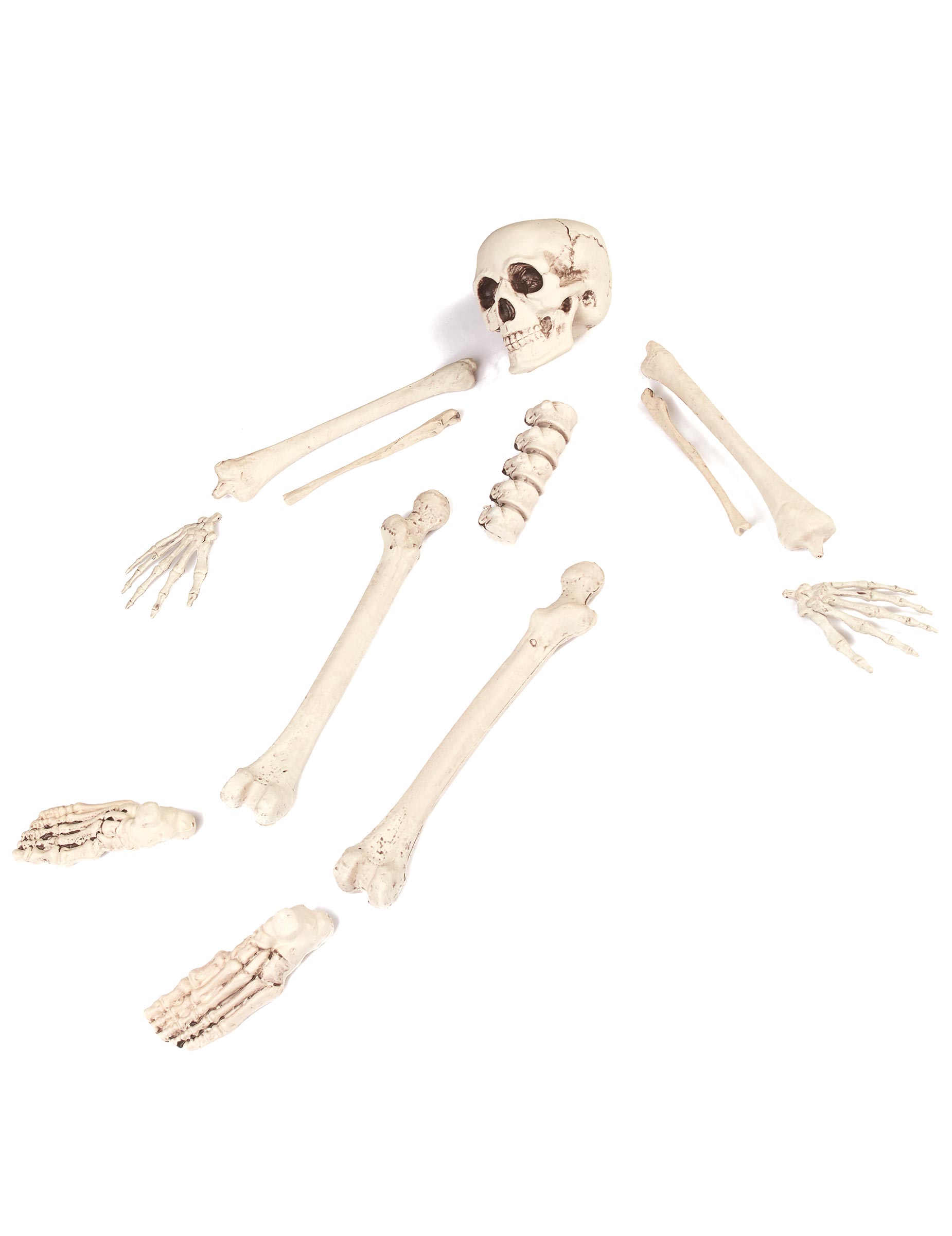 Sack mit Knochen Halloween Party-Deko Set 12-teilig beige