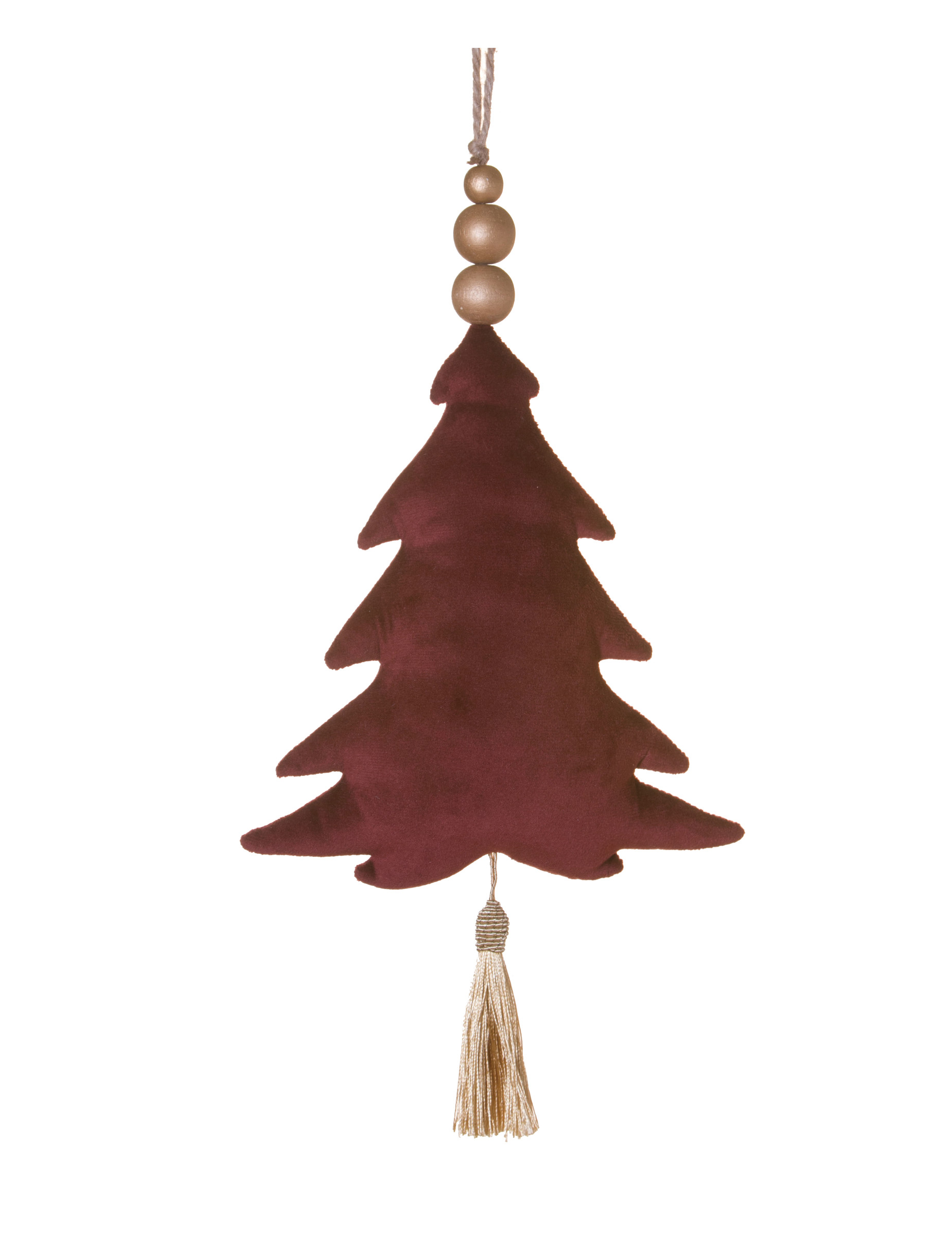 Samtige Christbaum-Hängedeko rot-weiß 22 cm