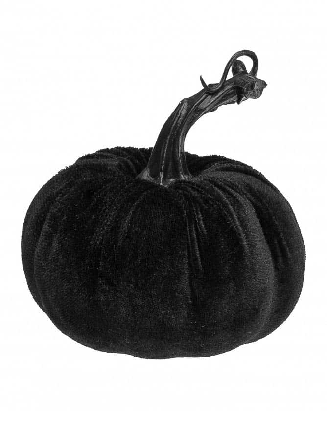 Samtkürbis in Schwarz Deko 10 cm