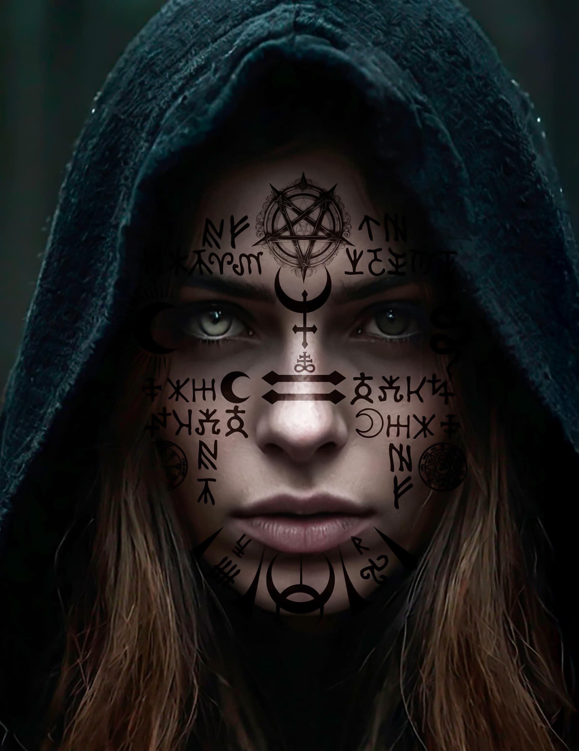 Satanische Gesichtstattoos