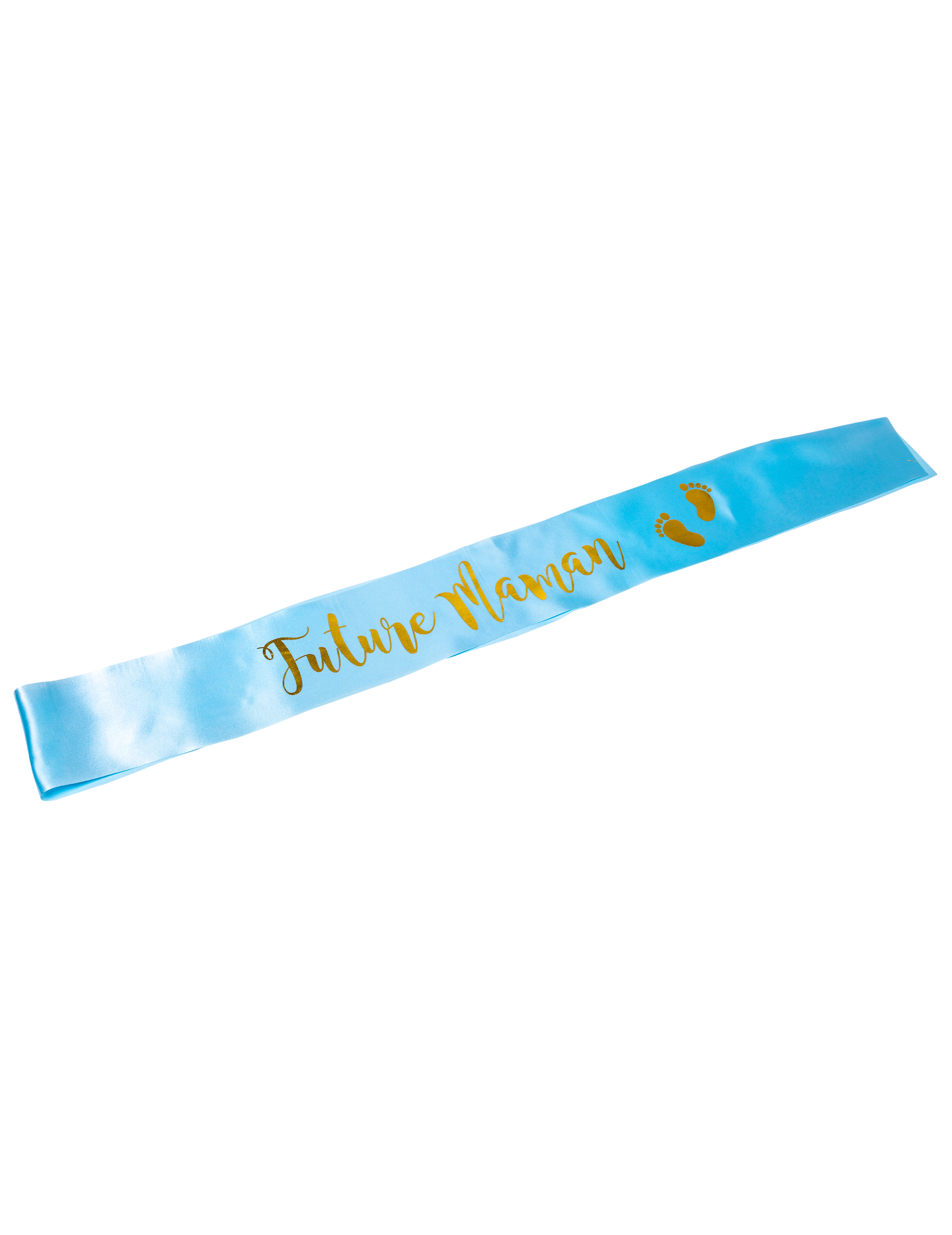 Satin-Schärpe "Future Maman" Blau Gold 9