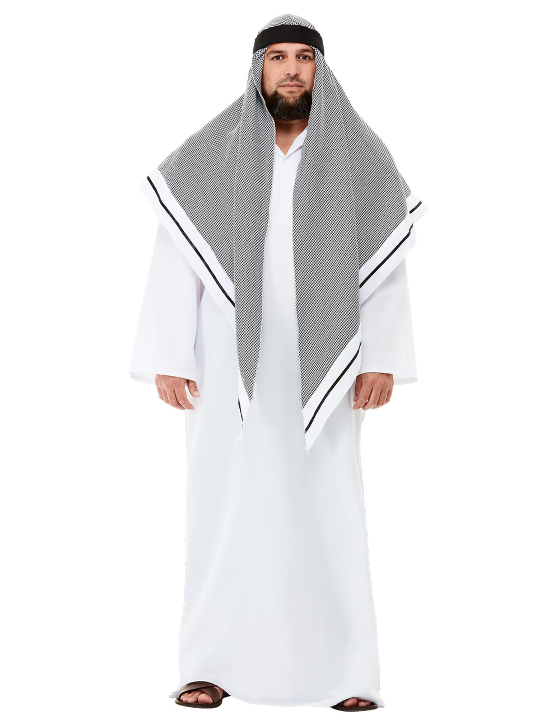 Scheich-Kostüm für Herren Faschingskostüm weiss-grau