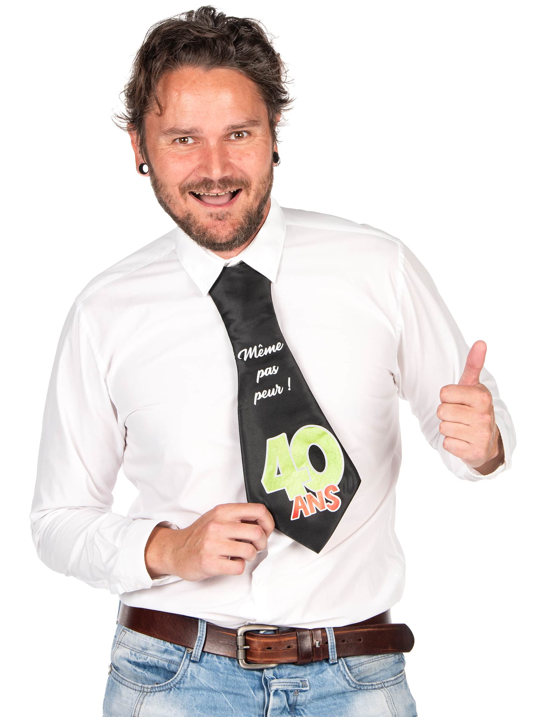 Scherz-Krawatte 40. Geburtstag für Erwachsene schwarz