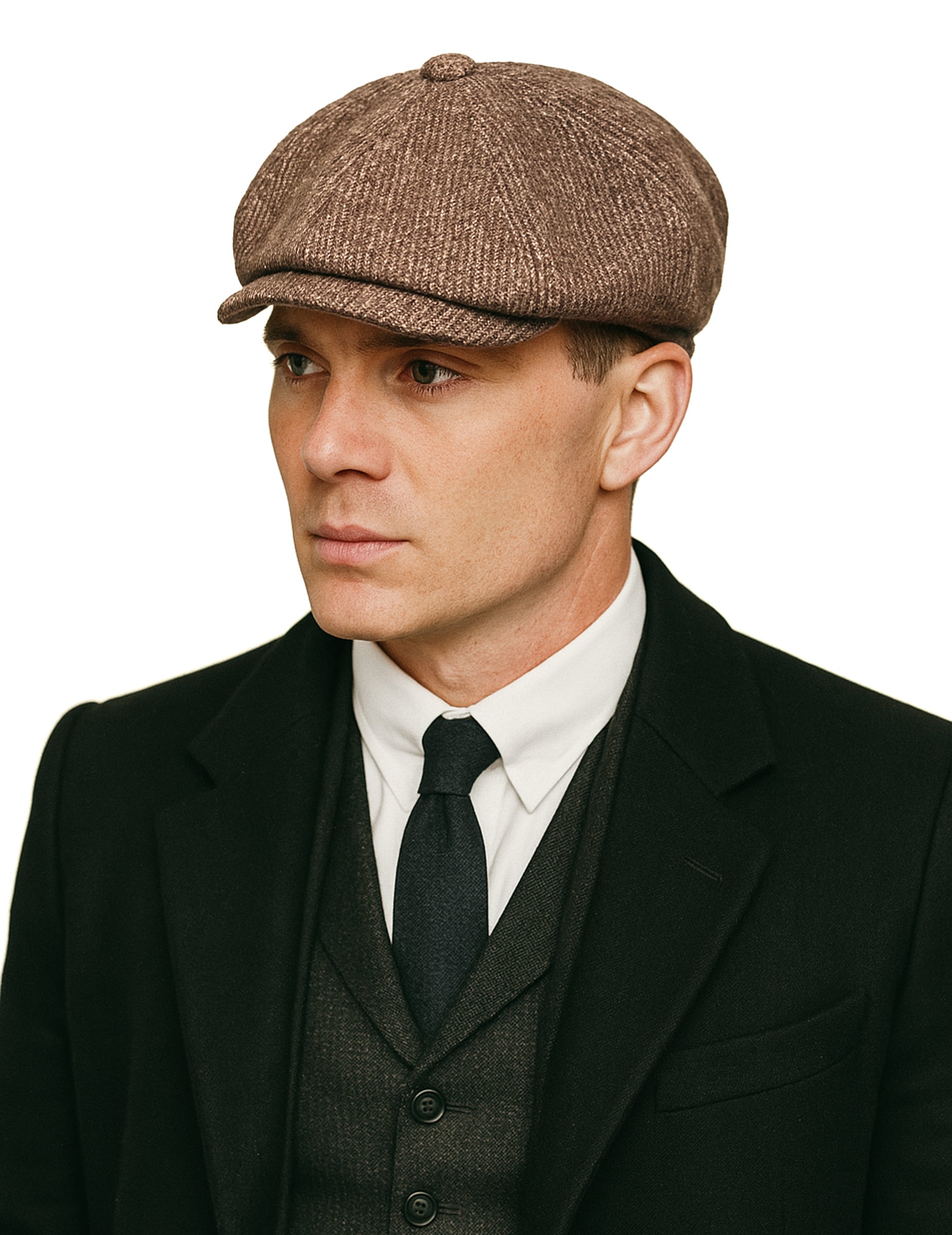 Schiebermütze 20er Jahre-Accessoire Flatcap braun