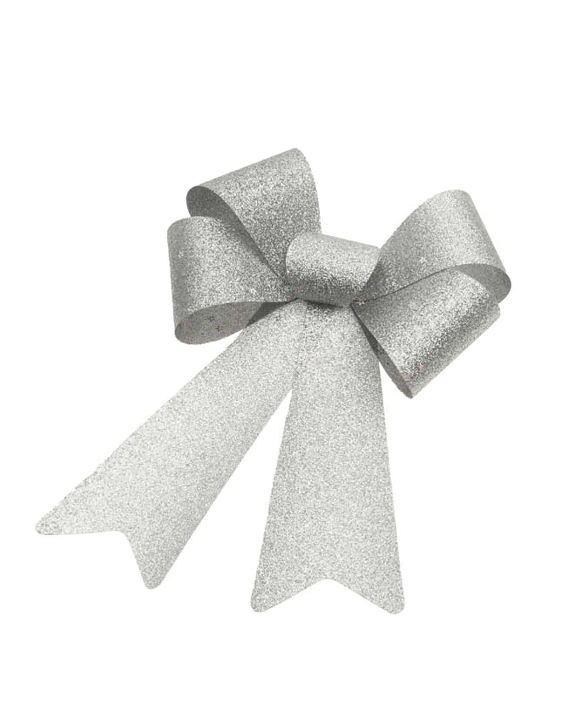Schleife Silber Glitzer Groß 23 x 40 cm