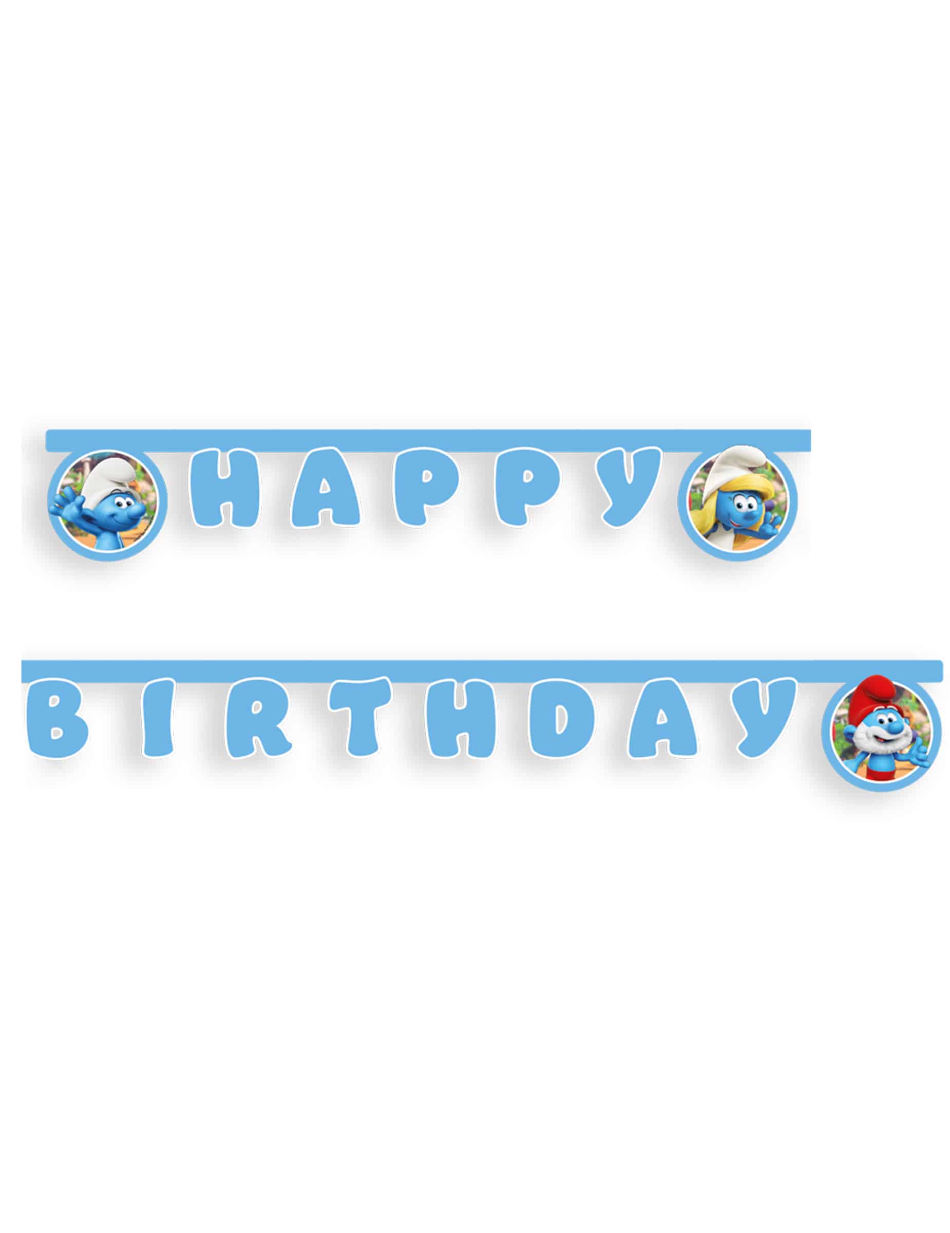 Schlumpf Happy Birthday Gelenkgirlande 200 cm