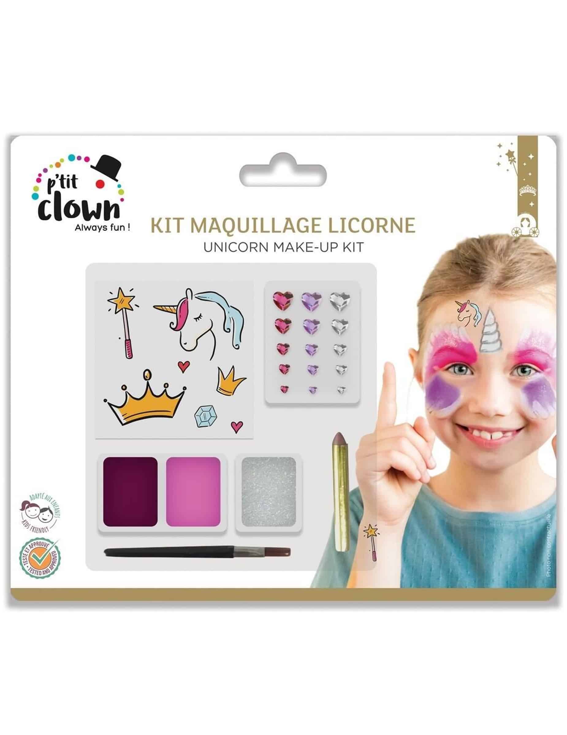 Schmink-Set mit Einhorn-Tattoos für Kinder