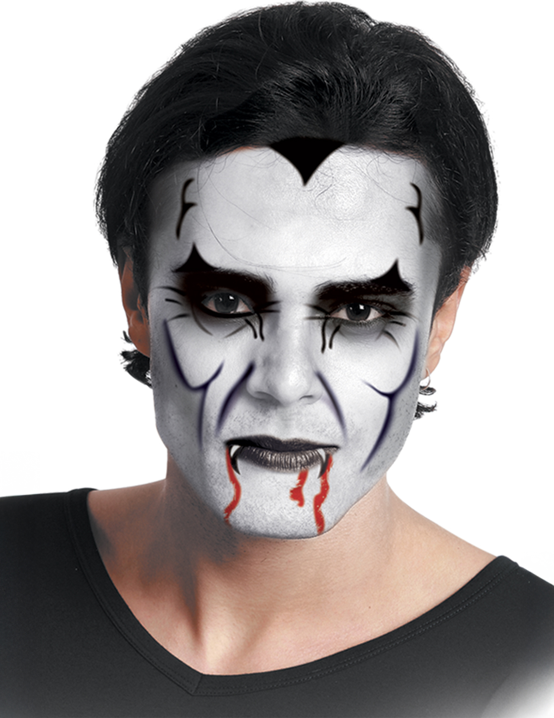 Schminkset Vampir Halloween-Make-up schwarz-weiss