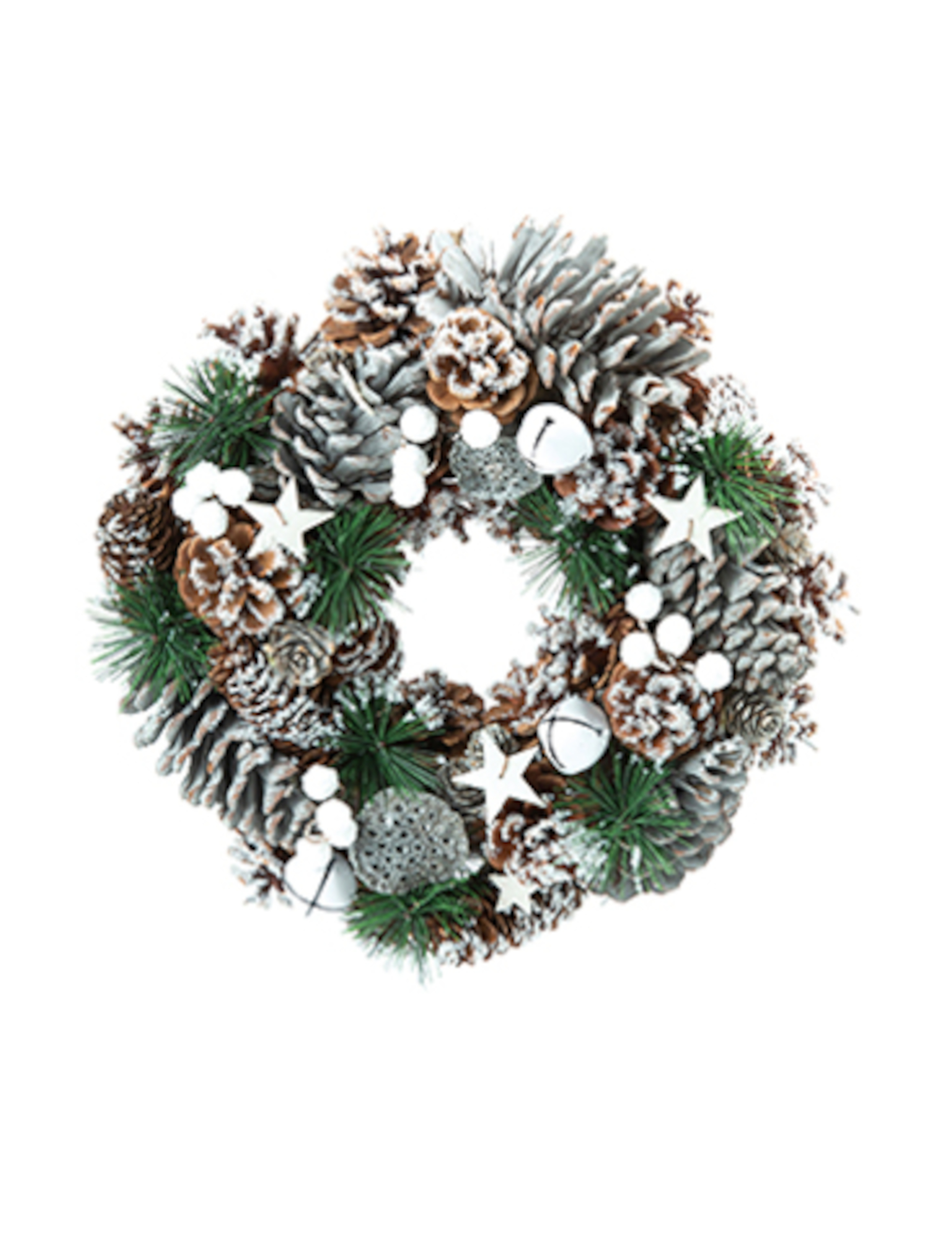 Schneebedeckter Adventskranz bunt 30 cm
