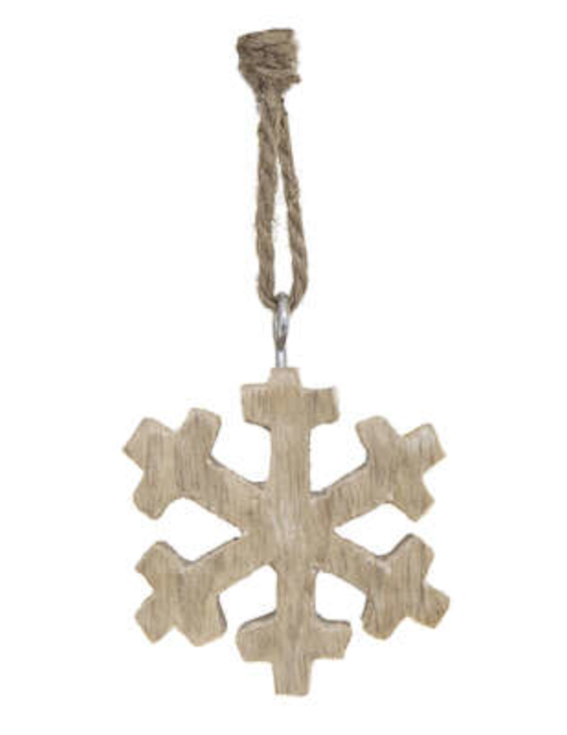 Schneeflocke Holzdekoration für Weihnachten braun 5 cm