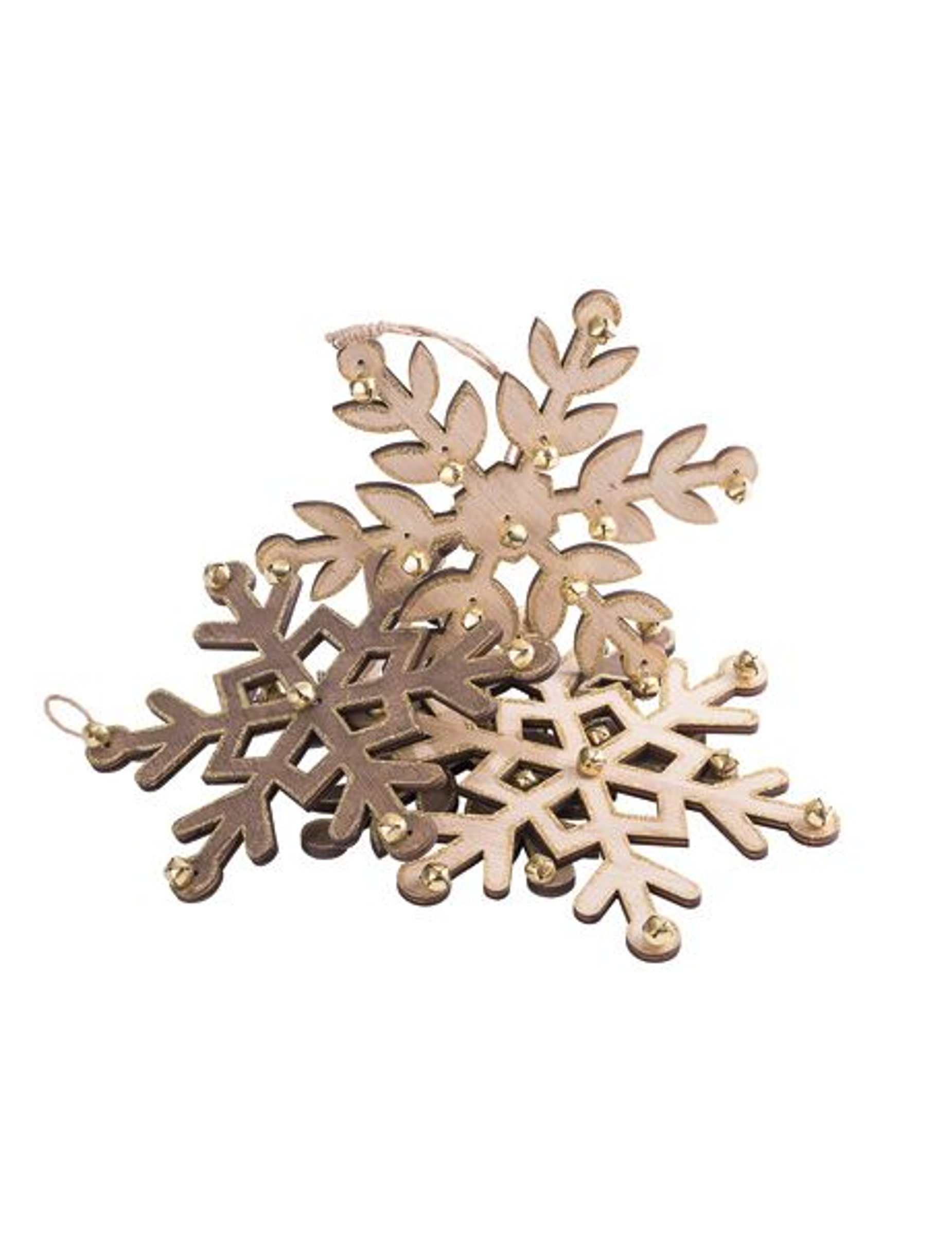Schneeflocken-Anhänger Weihnachtsbaum-Deko 4 Stück gold 18 cm