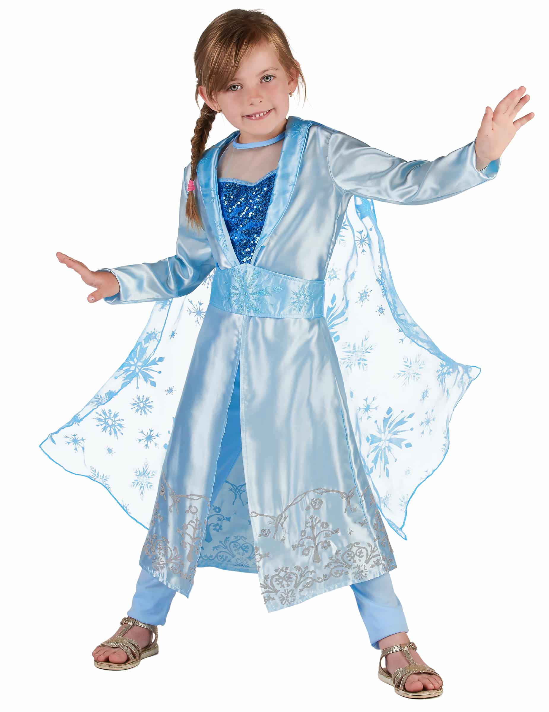 Schneekönigin-Kostüm Kinder-Karneval-Karneval-Kostüm 3-teilig blau