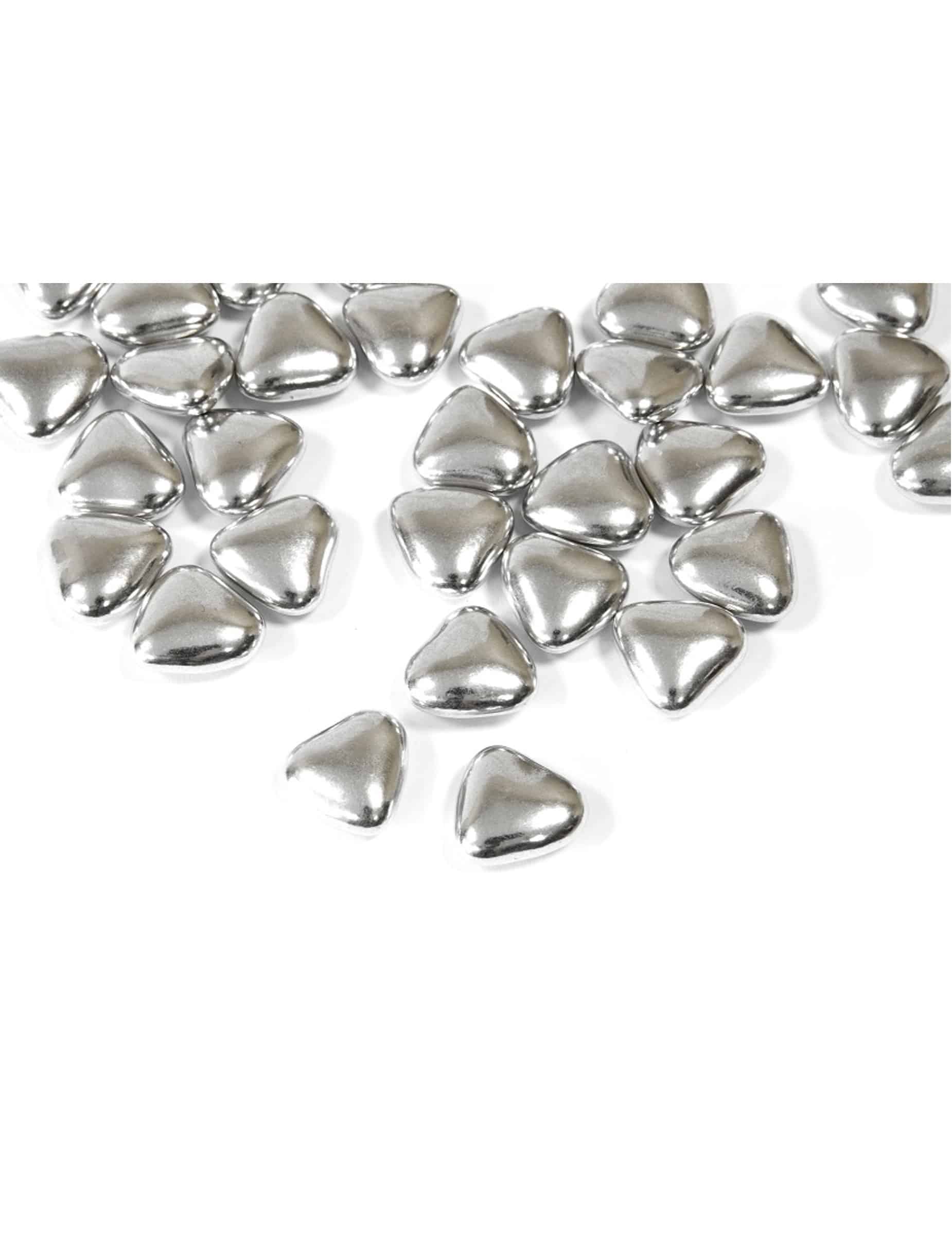 Schoko-Dragees Mini-Herz Silber 250g 1