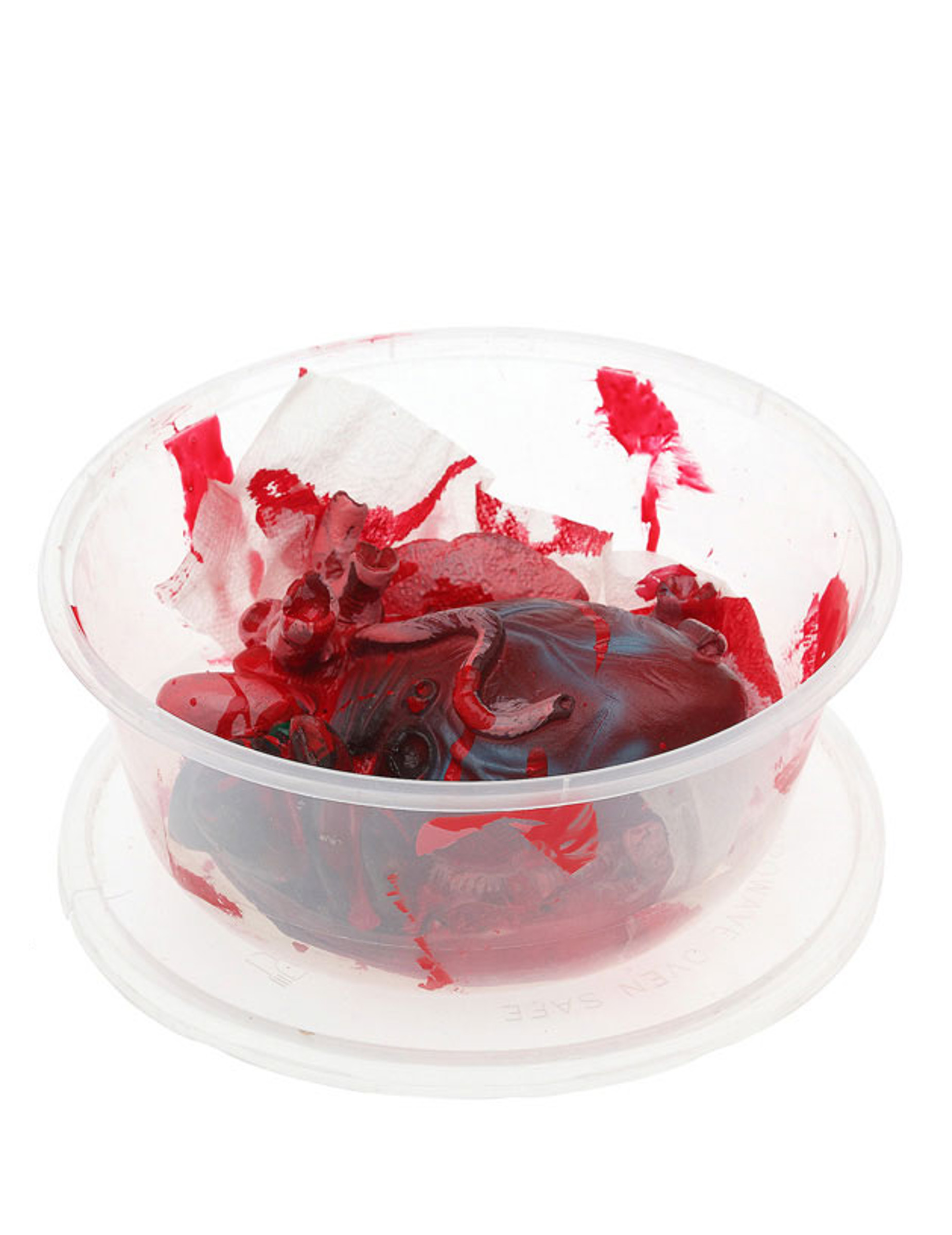 Schüssel mit blutigen Organen Halloween-Deko rot 16x7cm