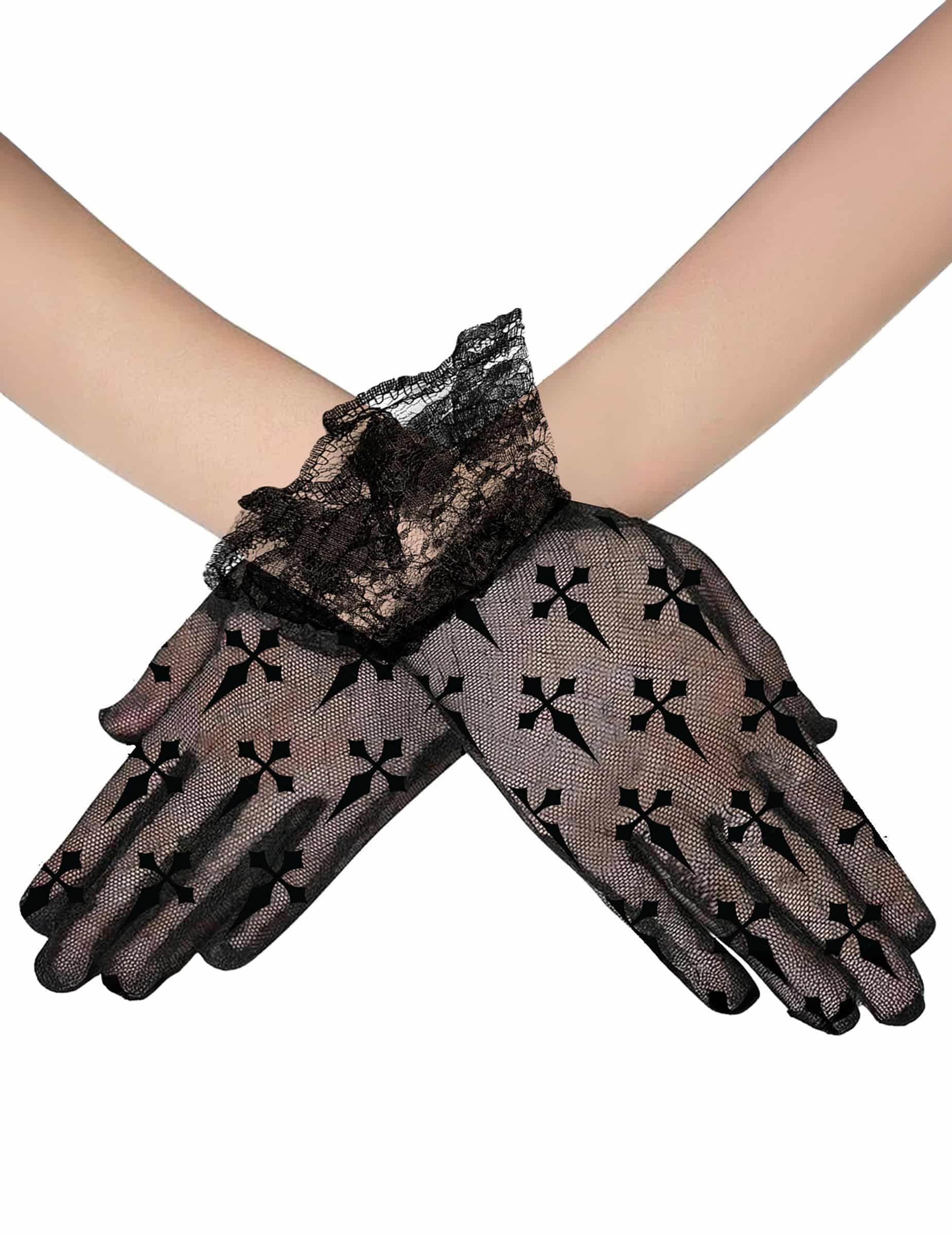 Schwarze Kreuz Handschuhe für Erwachsene
