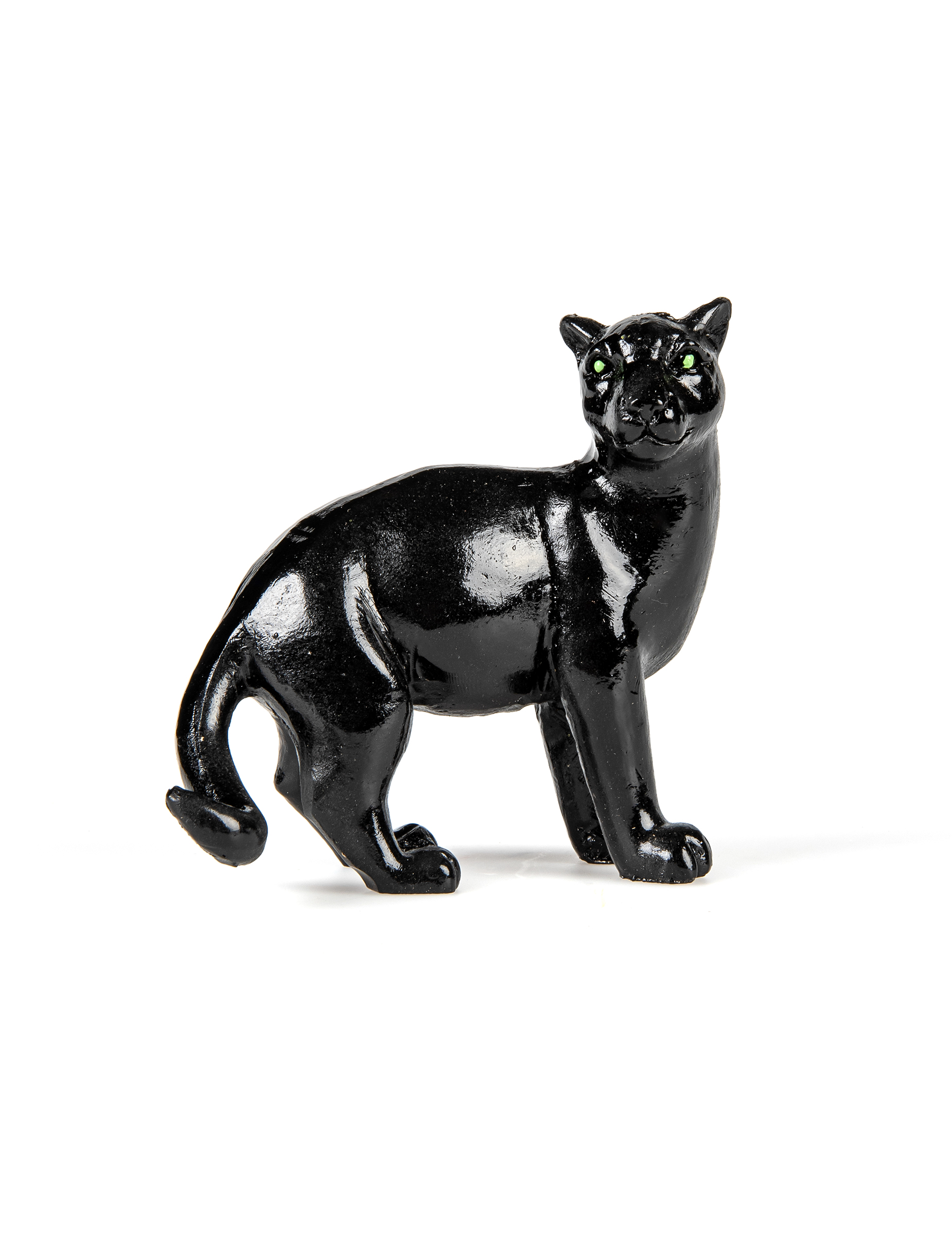 Schwarze Panther-Figur aus Kunstharz 10 cm Jungle-Deko