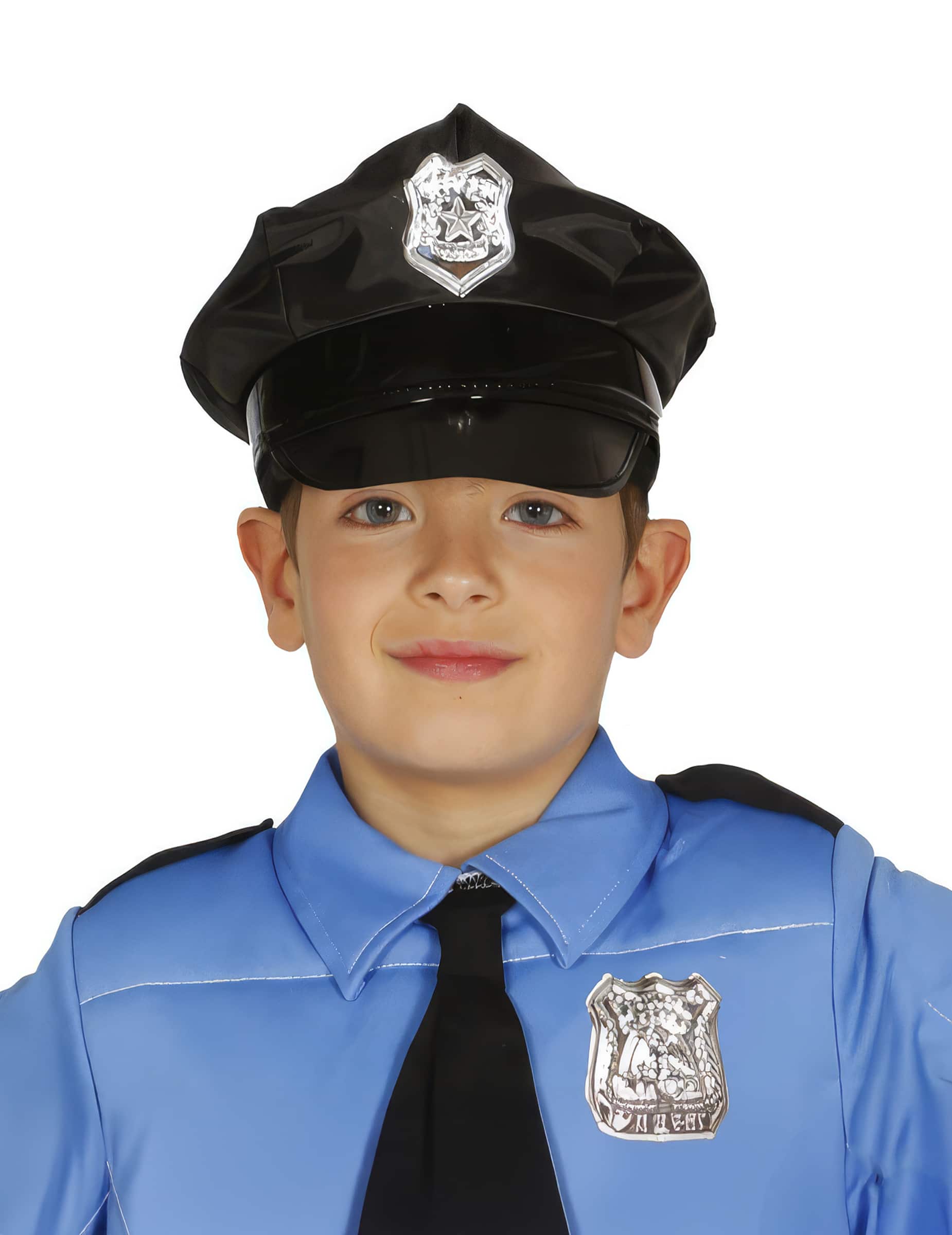 Schwarze Polizeimütze für Kinder