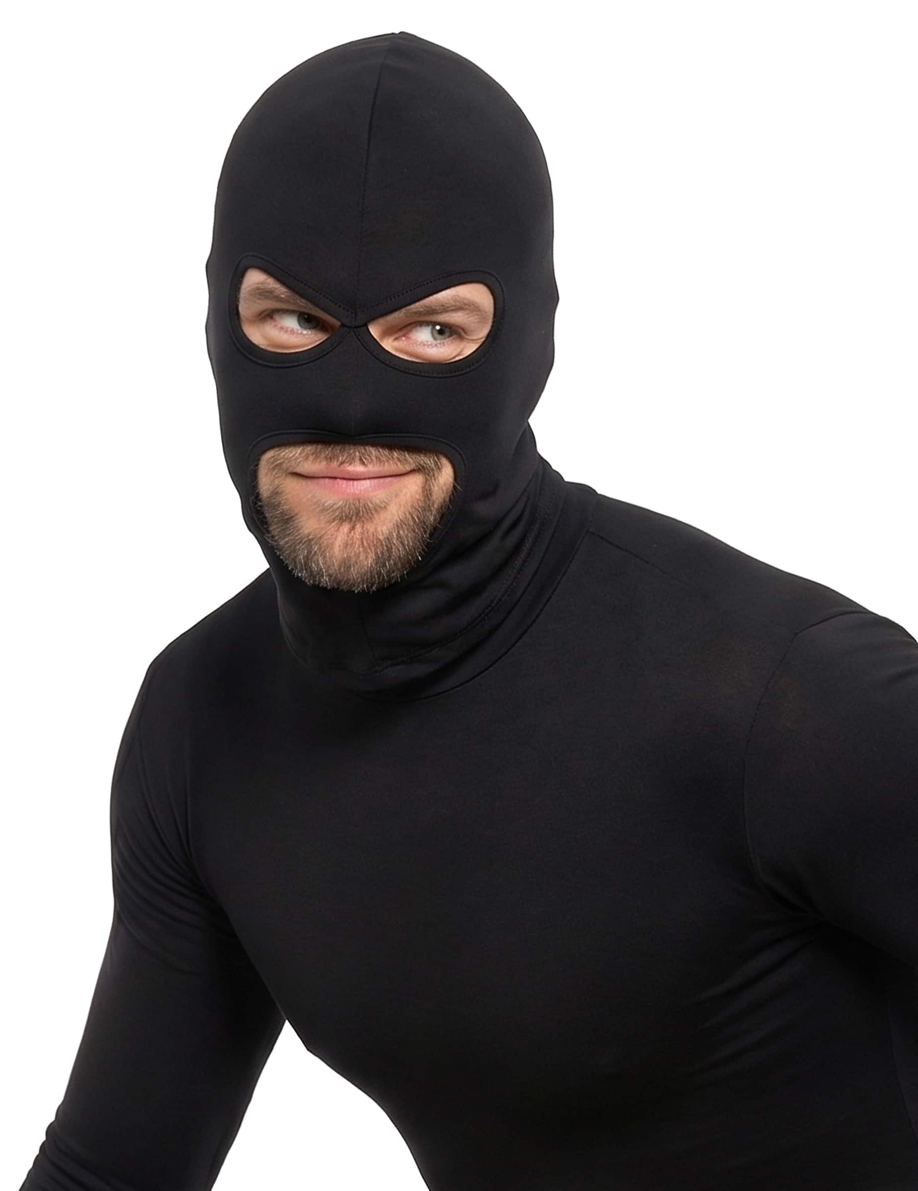 Schwarze Sturmmaske Verbrecher schwarz