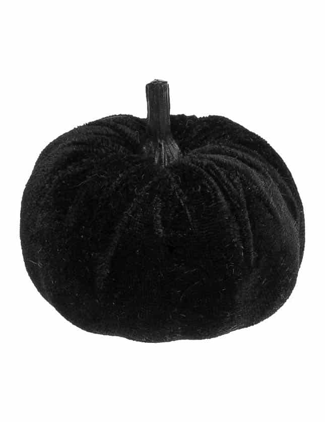 Schwarzer Kürbis aus Samt 7 cm