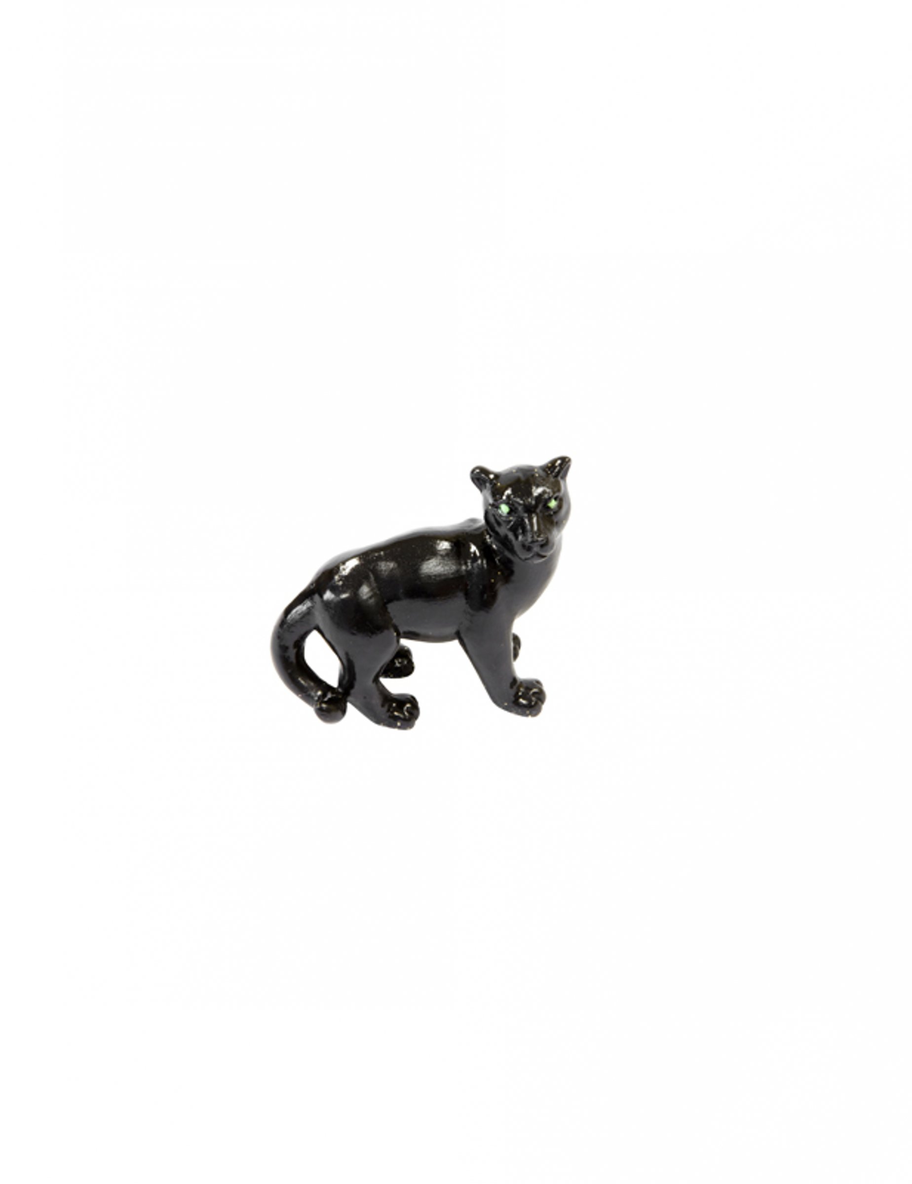 Schwarzer Panther aus Harz 6 cm Dschungel-Deko