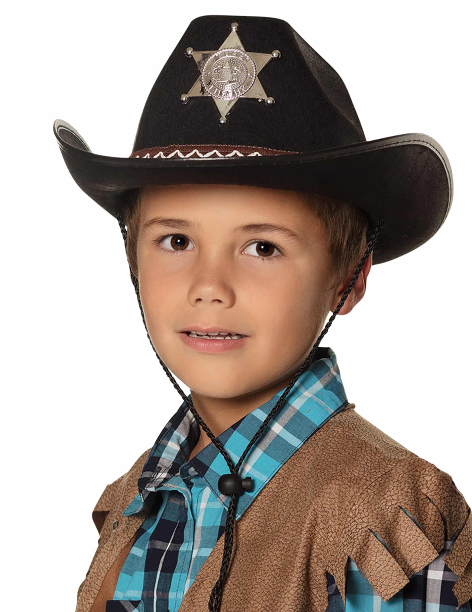 Schwarzer Westernhut für Kinder